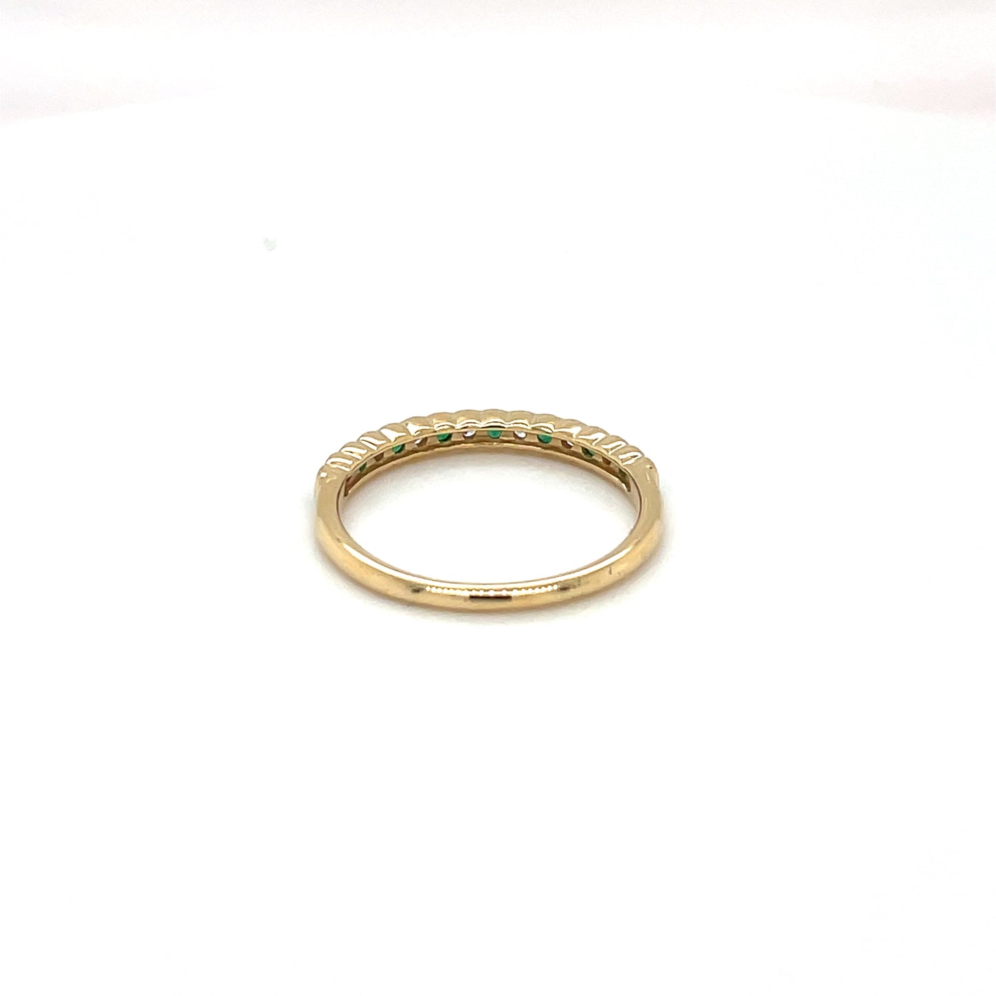18ct Yellow Gold Emerald & Diamond Half-Set Eternity Ring
