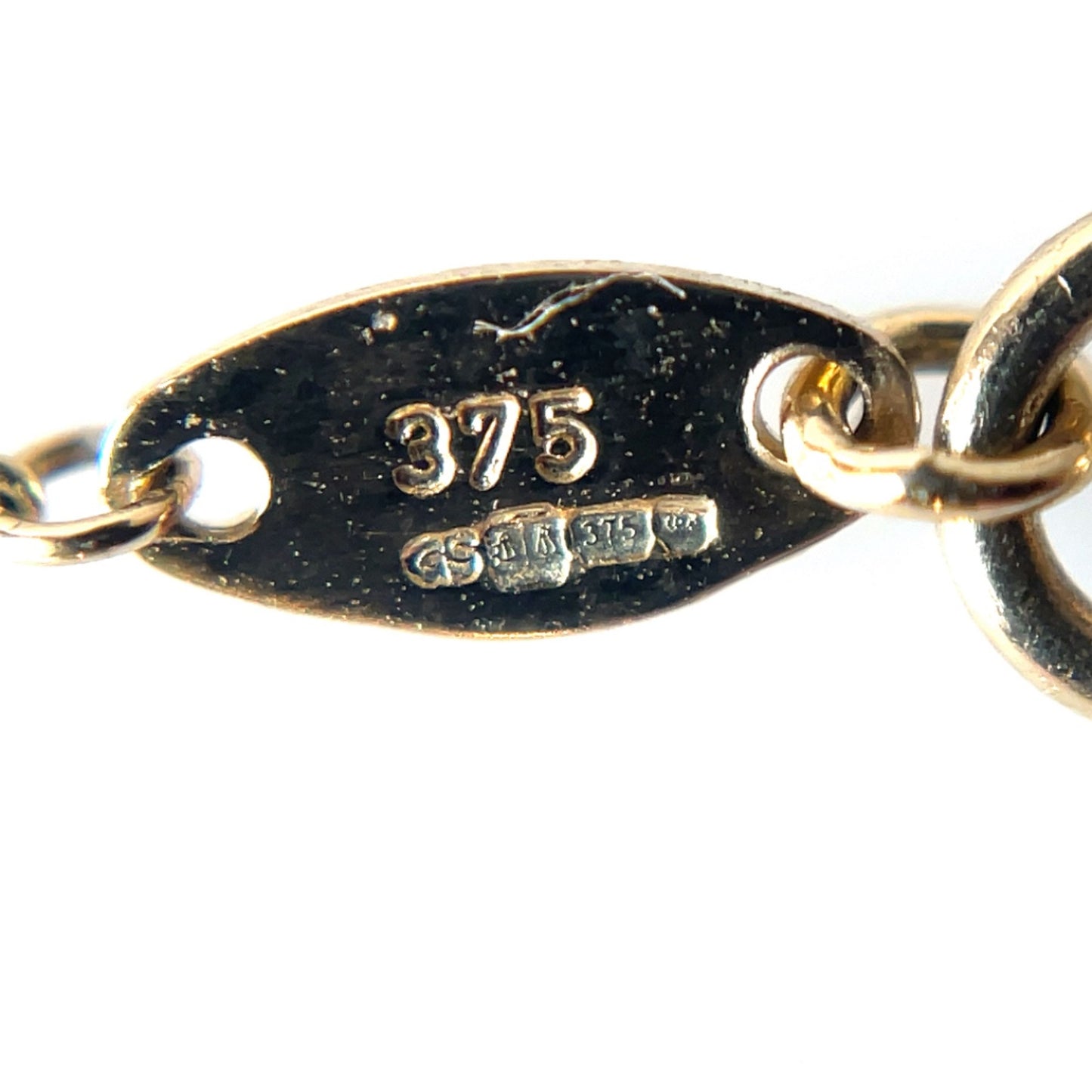 9ct Yellow Gold Onyx Clover Station Bracelet (6.5/7.5")