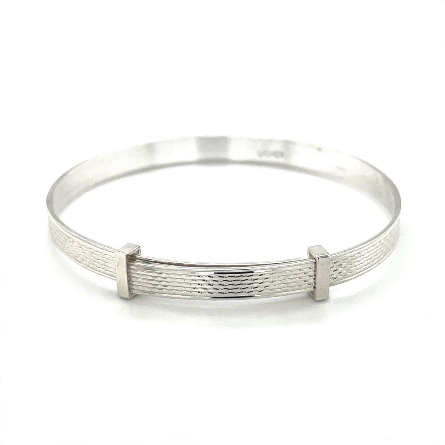 Silver Engine-Turned Christening Bangle