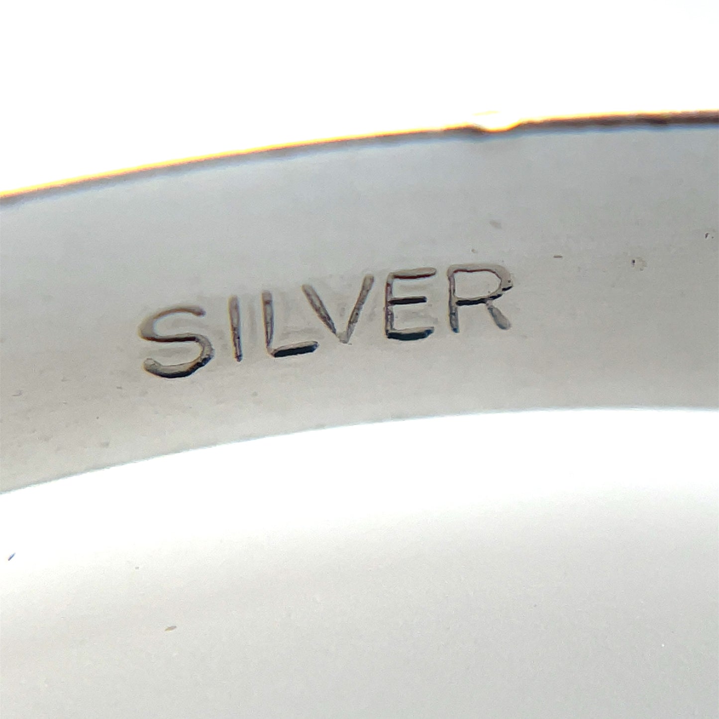 Silver Diamond-Engraved Christening Bangle