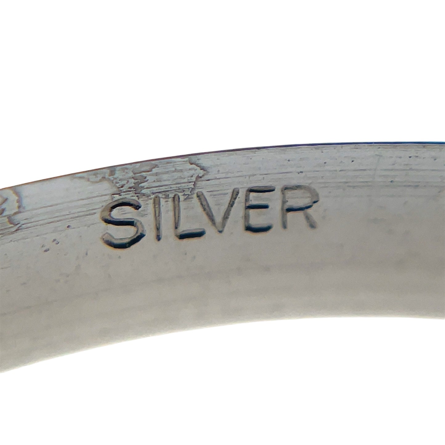 Silver Diamond-Engraved Christening Bangle