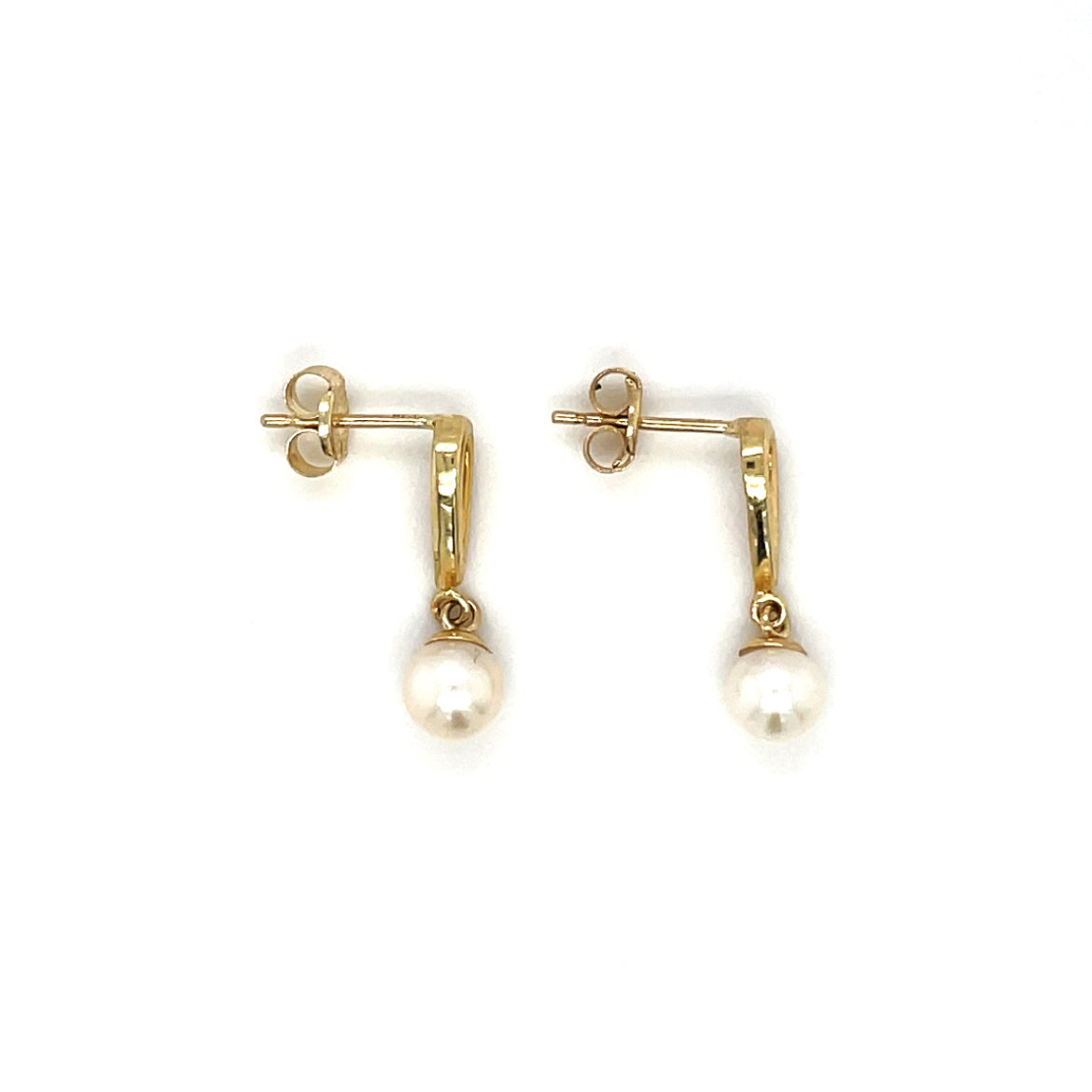 9ct Yellow Gold Freshwater Pearl Drop Earrings