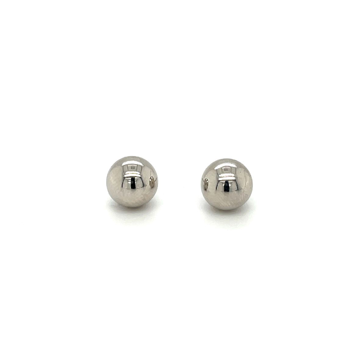 9ct White Gold 8mm Polished Ball Stud Earrings