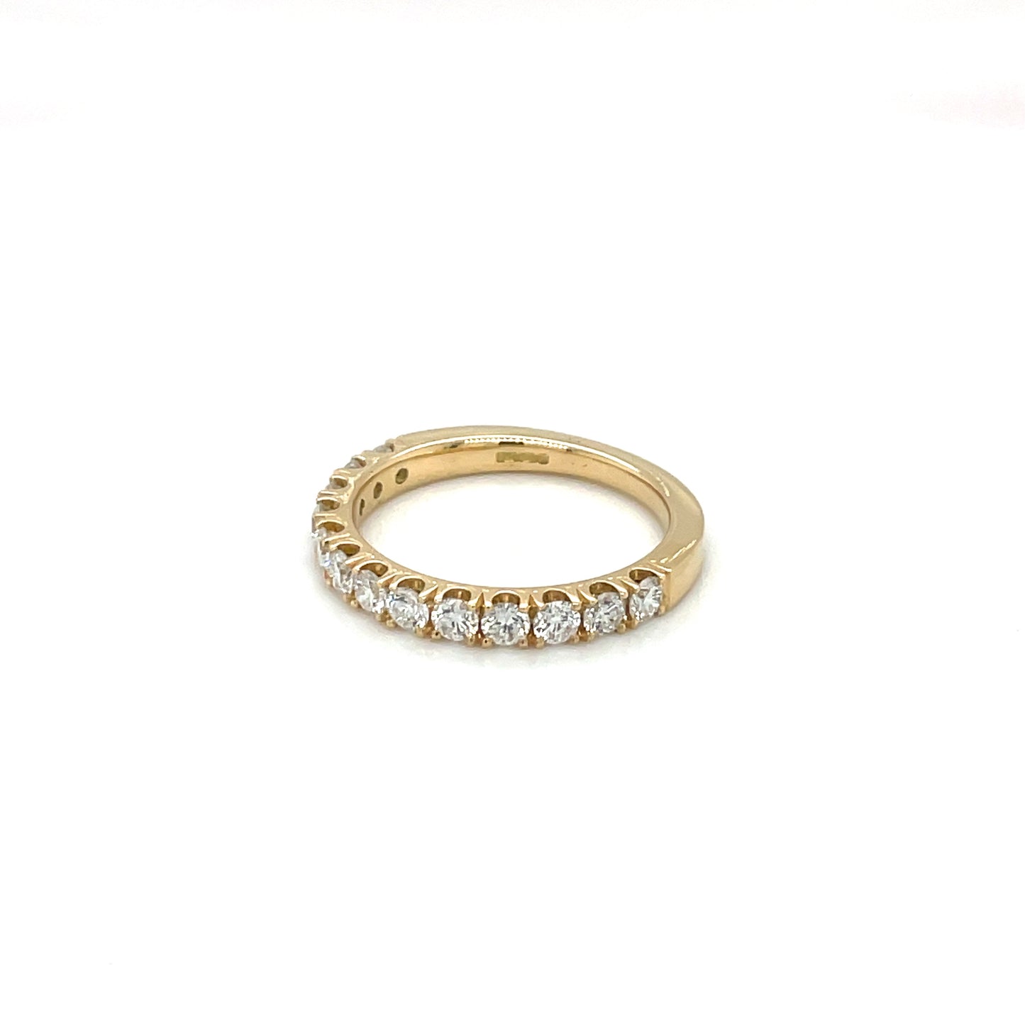 18ct Yellow Gold Castle Claw Diamond Eternity Ring