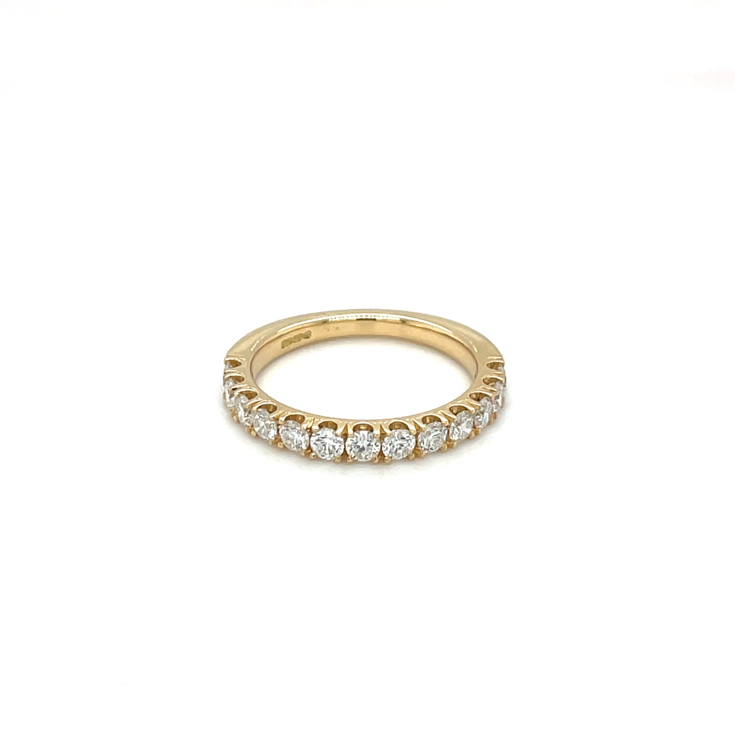 18ct Yellow Gold Castle Claw Diamond Eternity Ring
