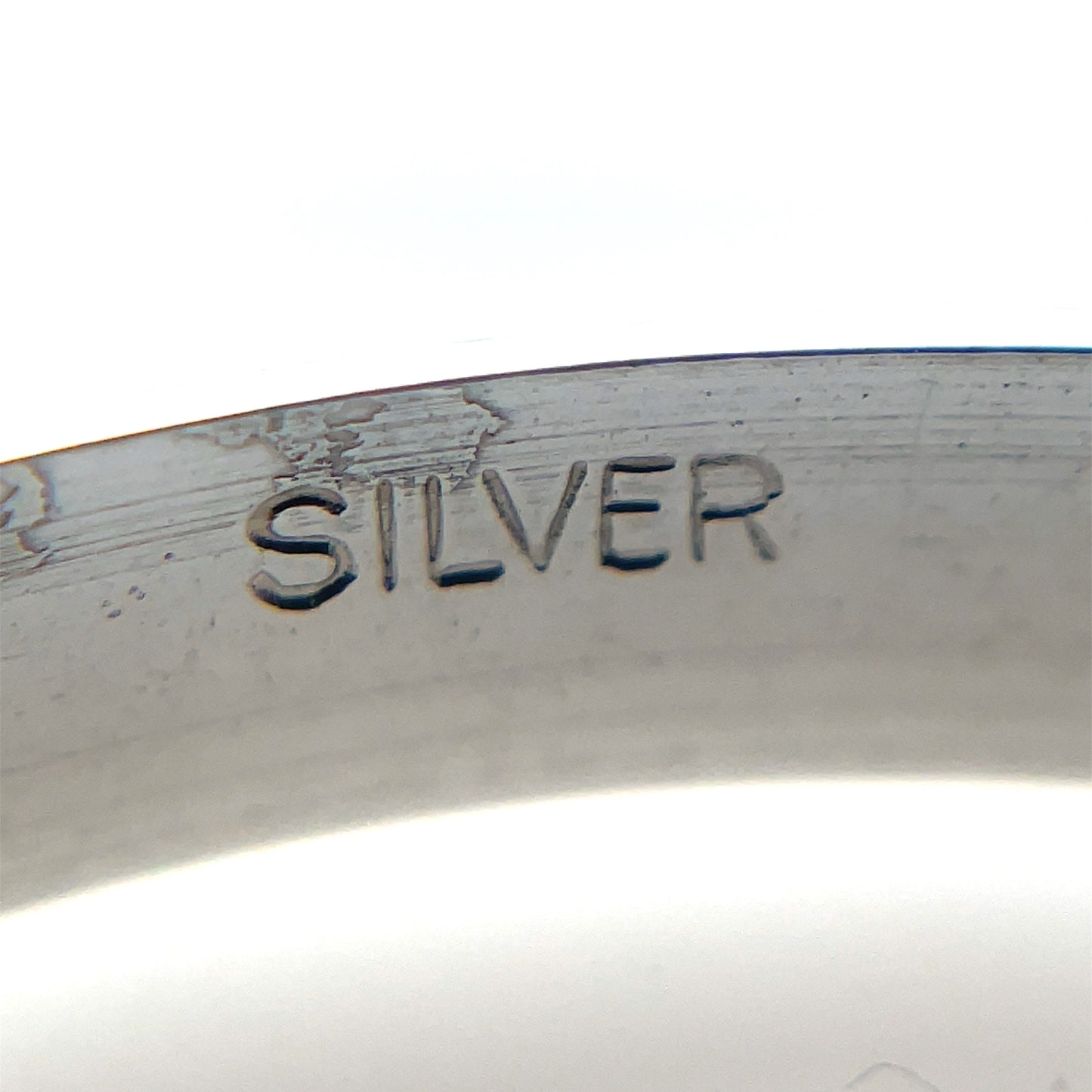 Silver Striped Christening Bangle