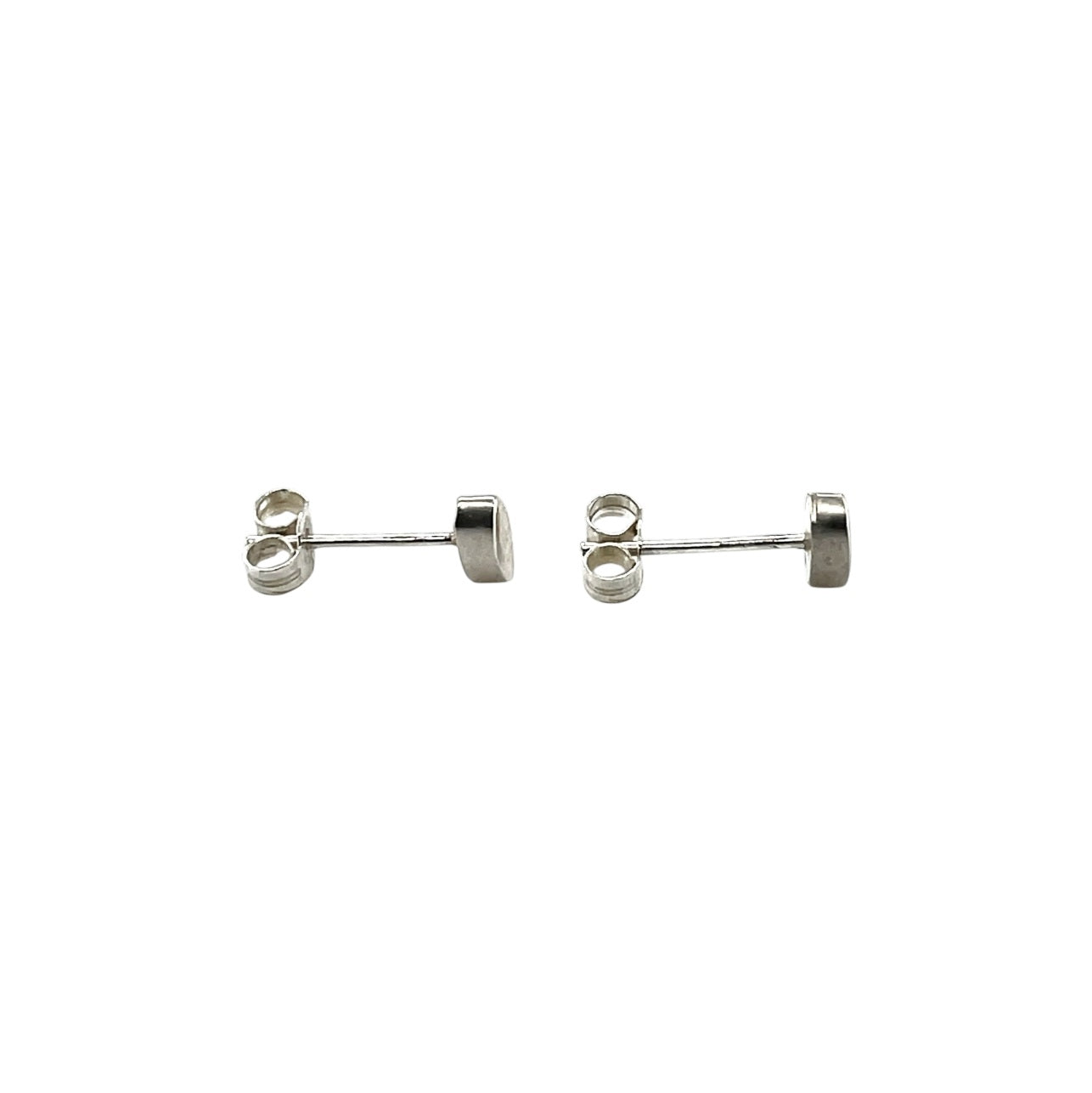 Silver Oval Stud Earrings