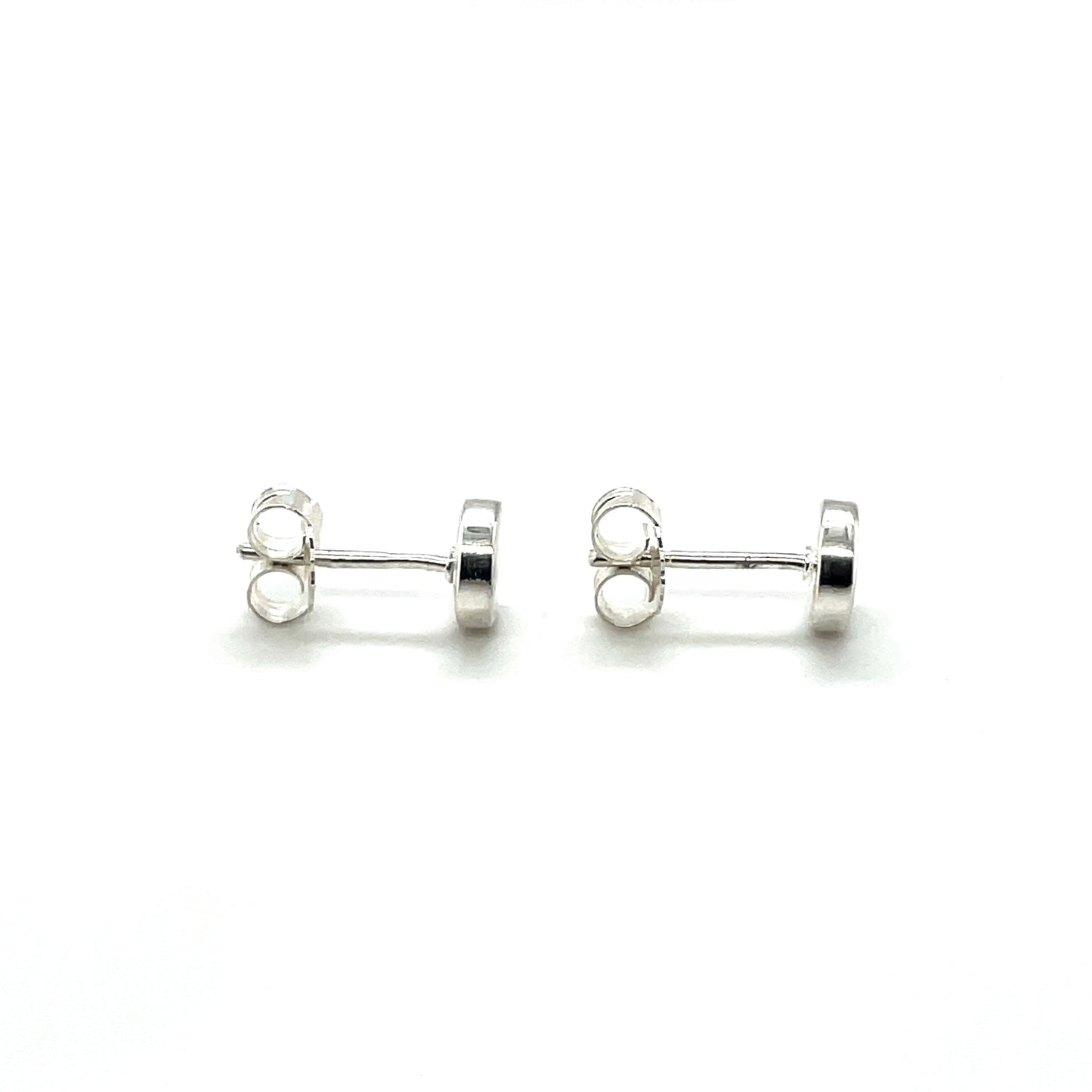 Silver Circle Stud Earrings