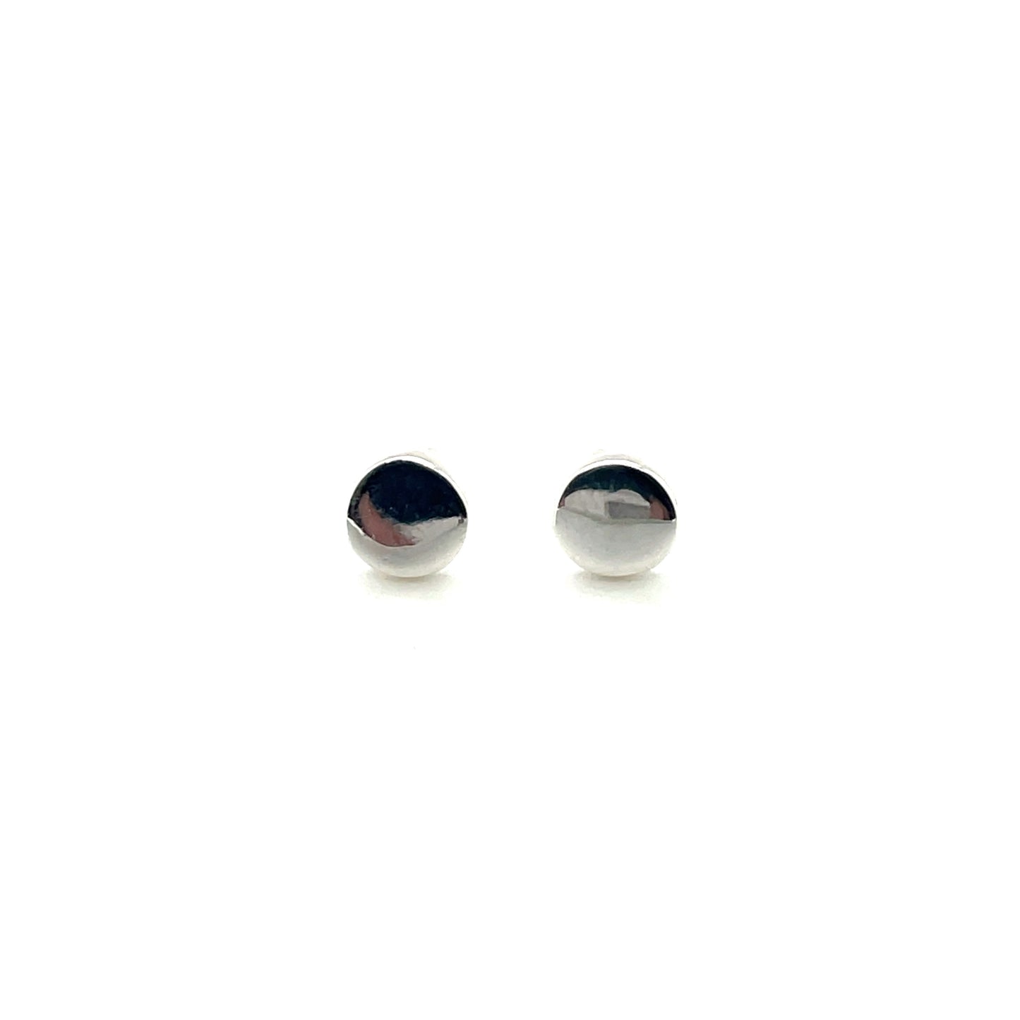 Silver Circle Stud Earrings