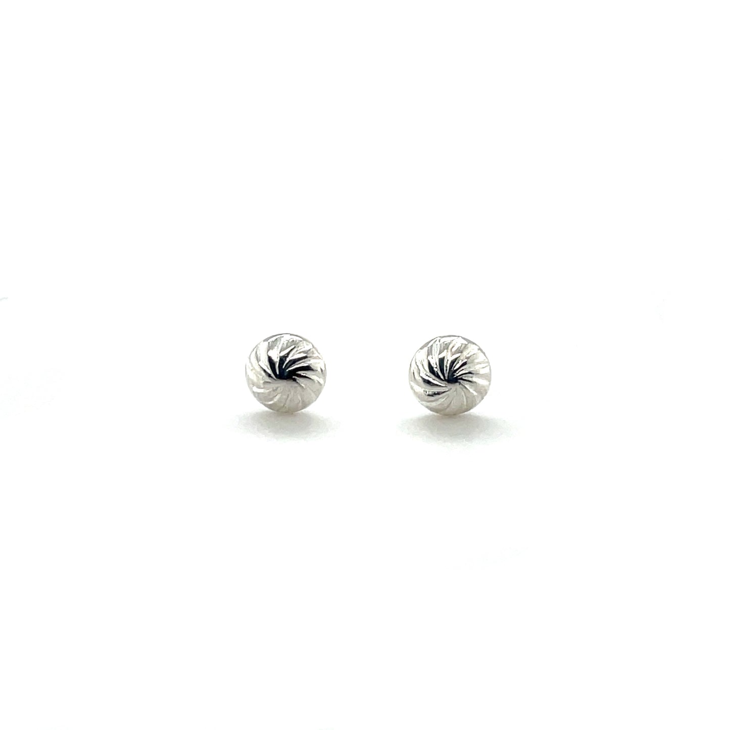 Silver Circle Swirl Stud Earrings