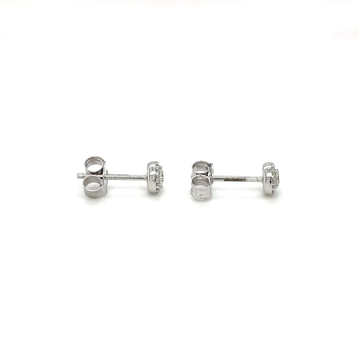 9ct White Gold Diamond Cluster Stud Earrings