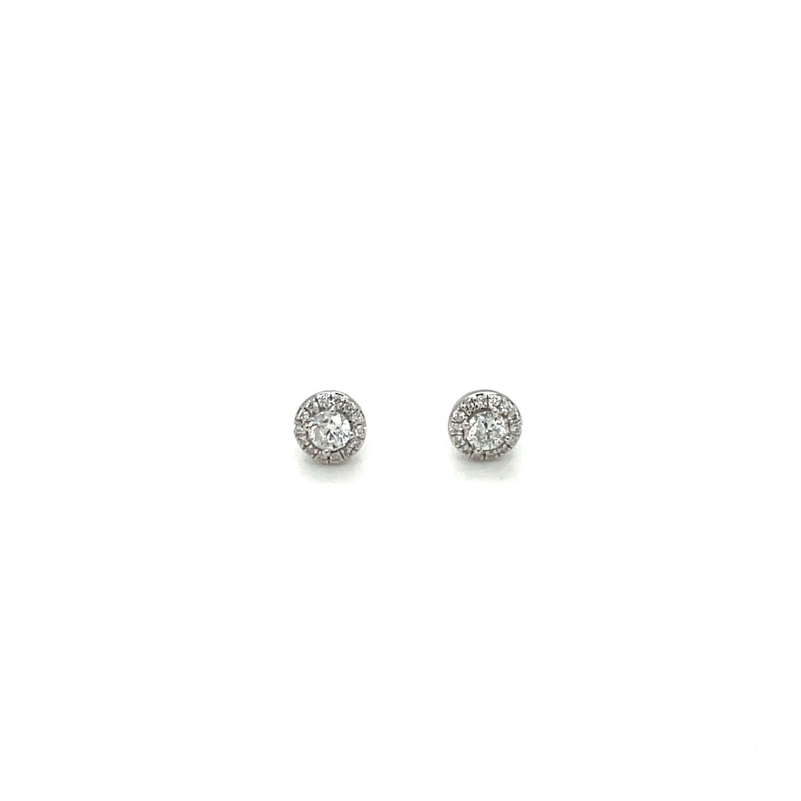 9ct White Gold Diamond Cluster Stud Earrings
