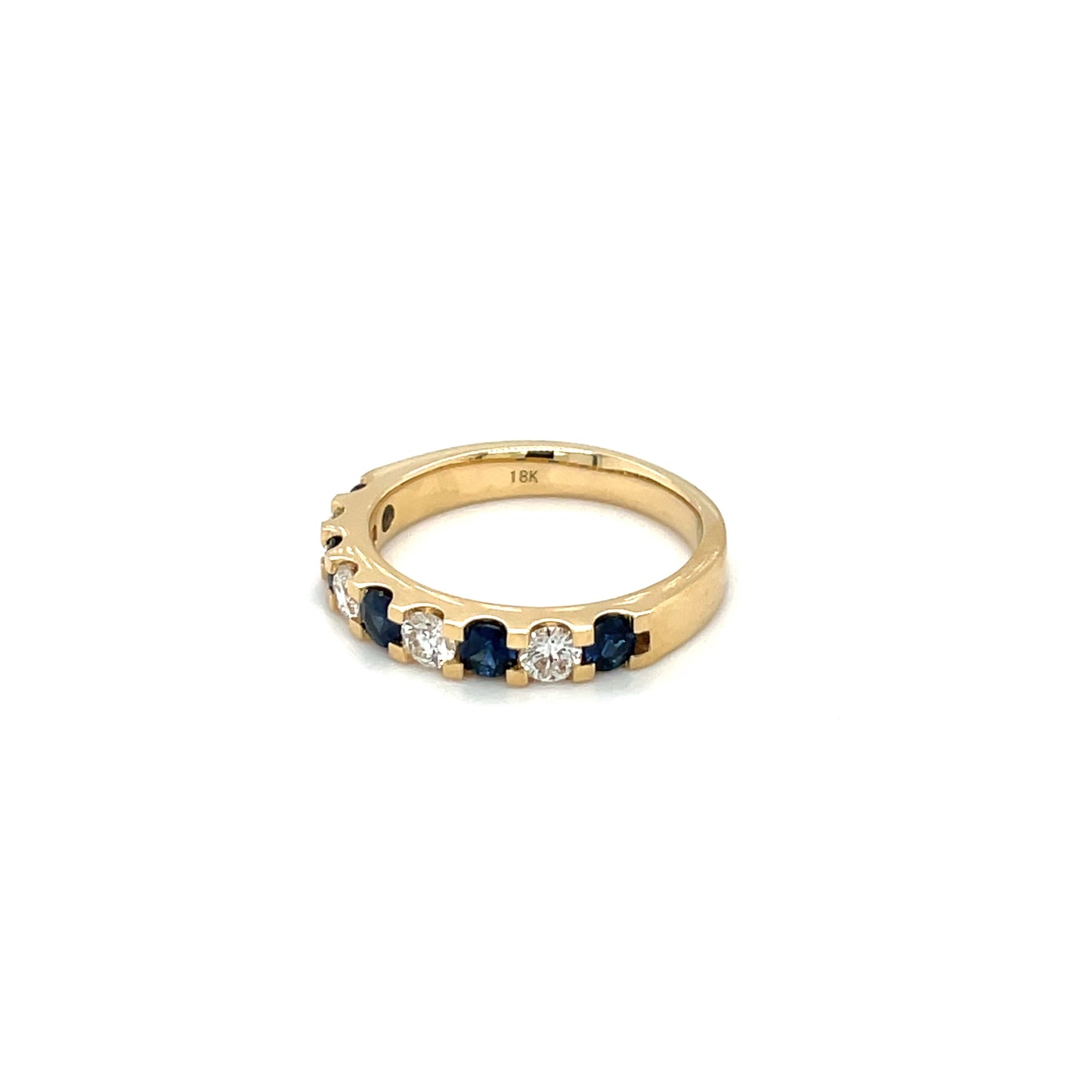 18ct Yellow Gold Sapphire & Diamond Half-Set Eternity Ring