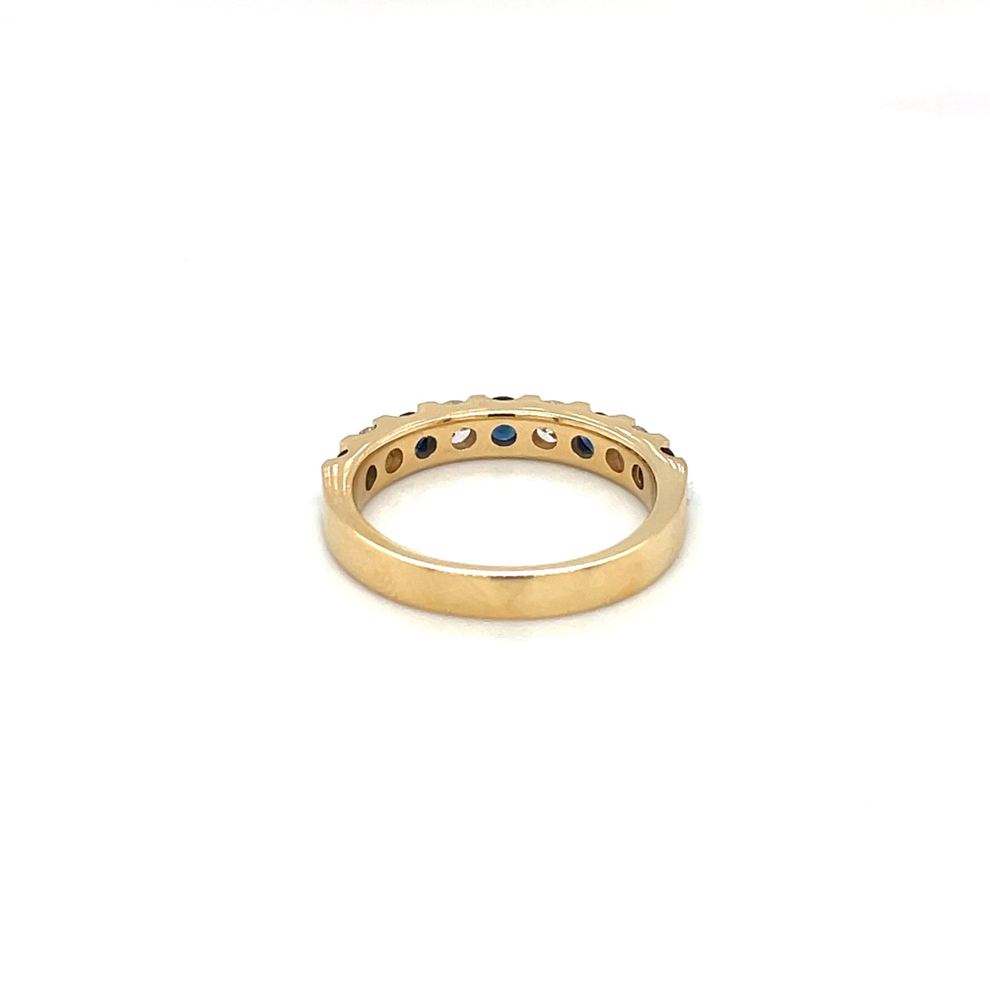 18ct Yellow Gold Sapphire & Diamond Half-Set Eternity Ring