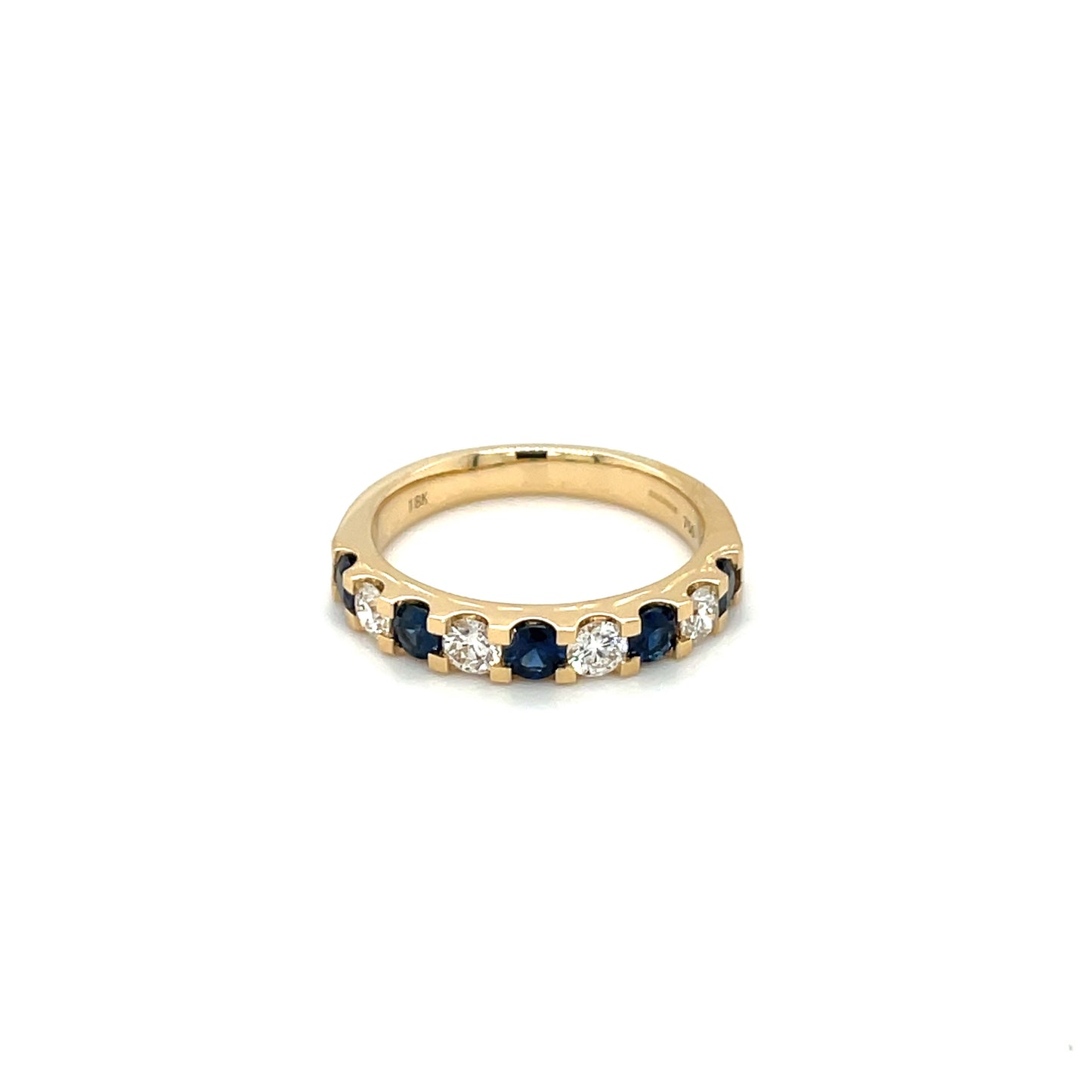 18ct Yellow Gold Sapphire & Diamond Half-Set Eternity Ring