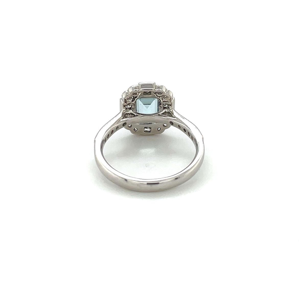 Platinum Unique Aquamarine & Diamond Cluster Ring