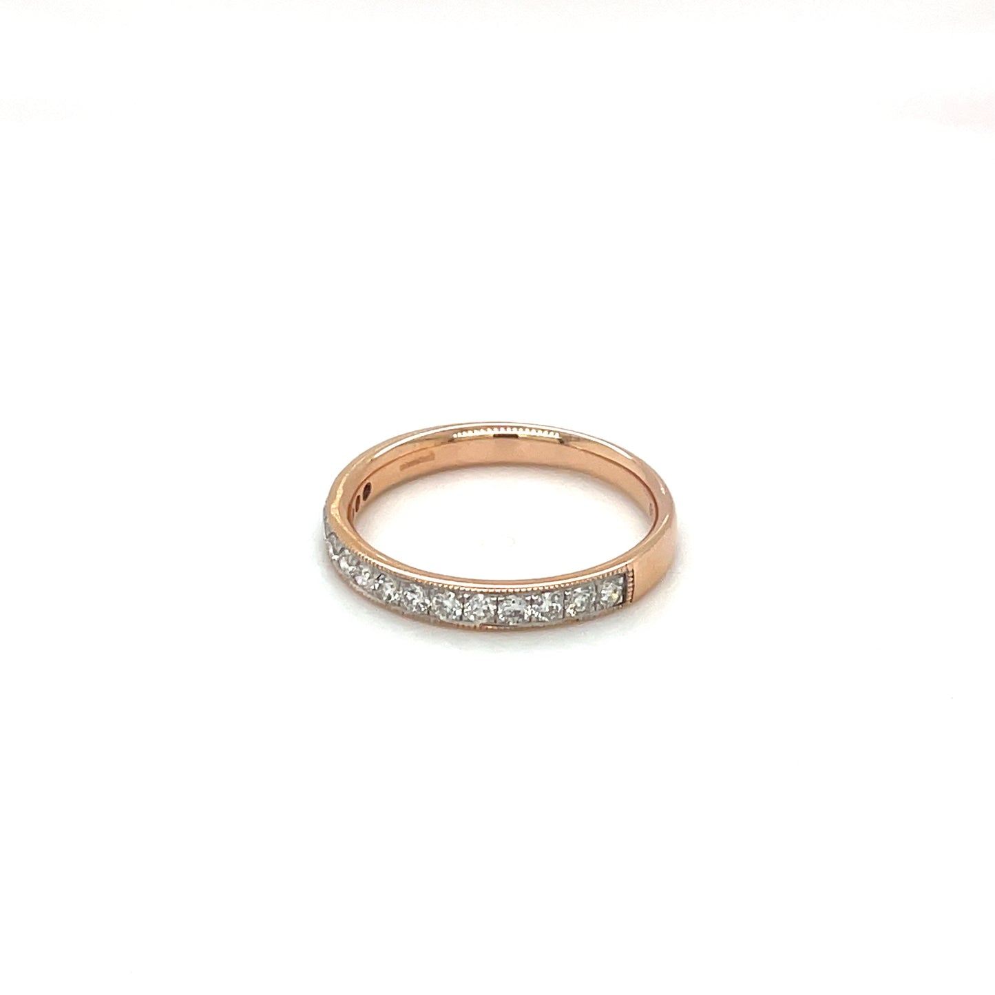 18ct Rose Gold Diamond Half-Set Eternity Ring