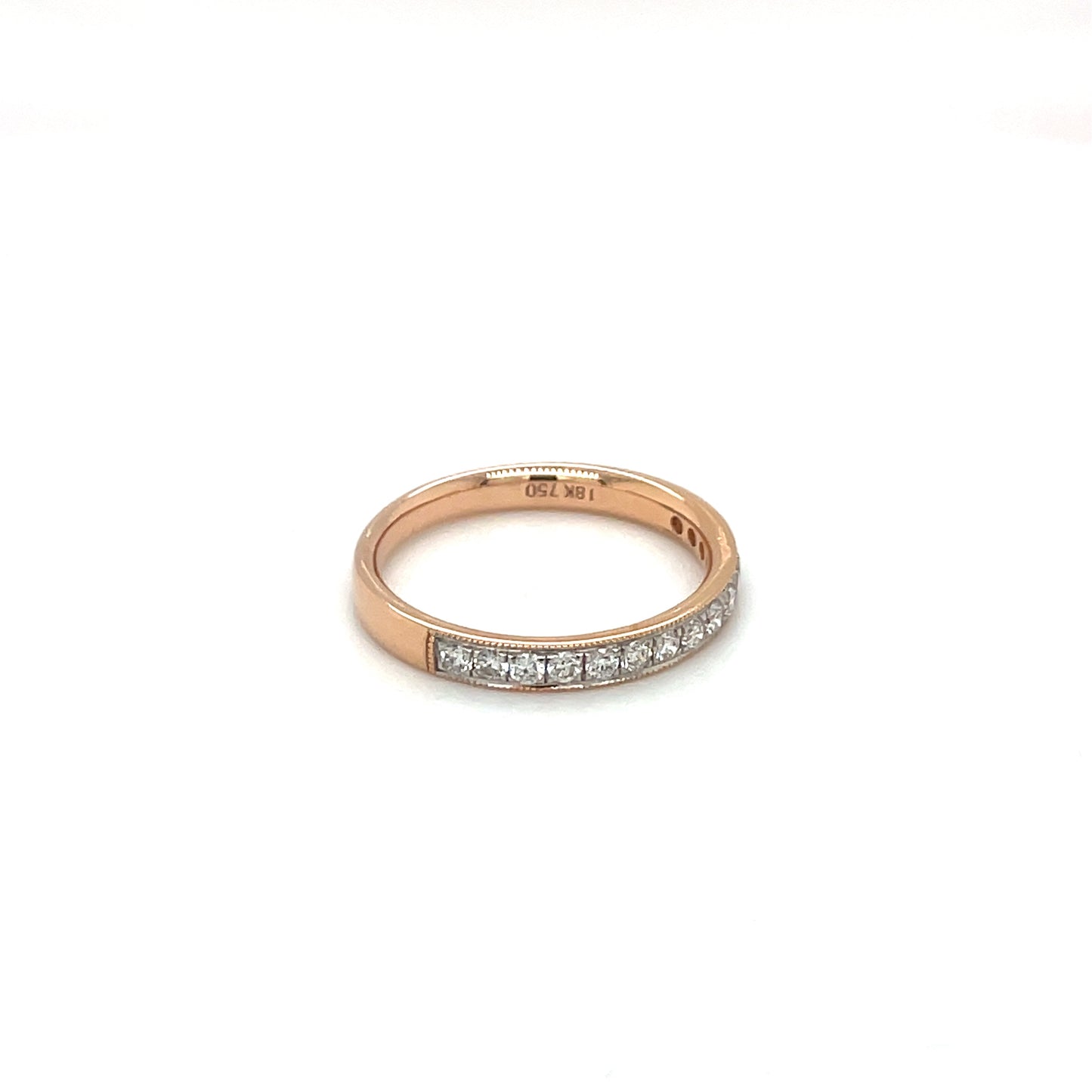 18ct Rose Gold Diamond Half-Set Eternity Ring