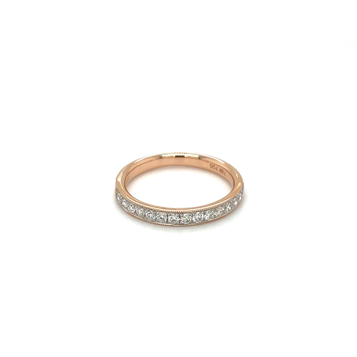 18ct Rose Gold Diamond Half-Set Eternity Ring
