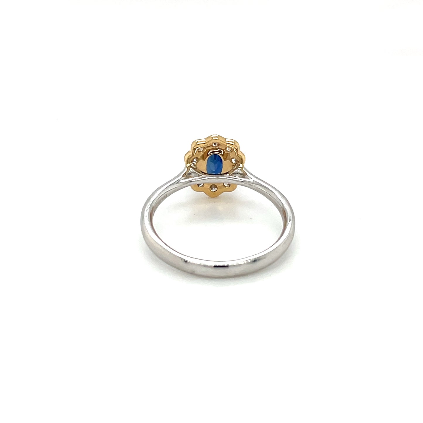 Platinum & 18ct Yellow Gold Sapphire & Diamond Cluster Ring