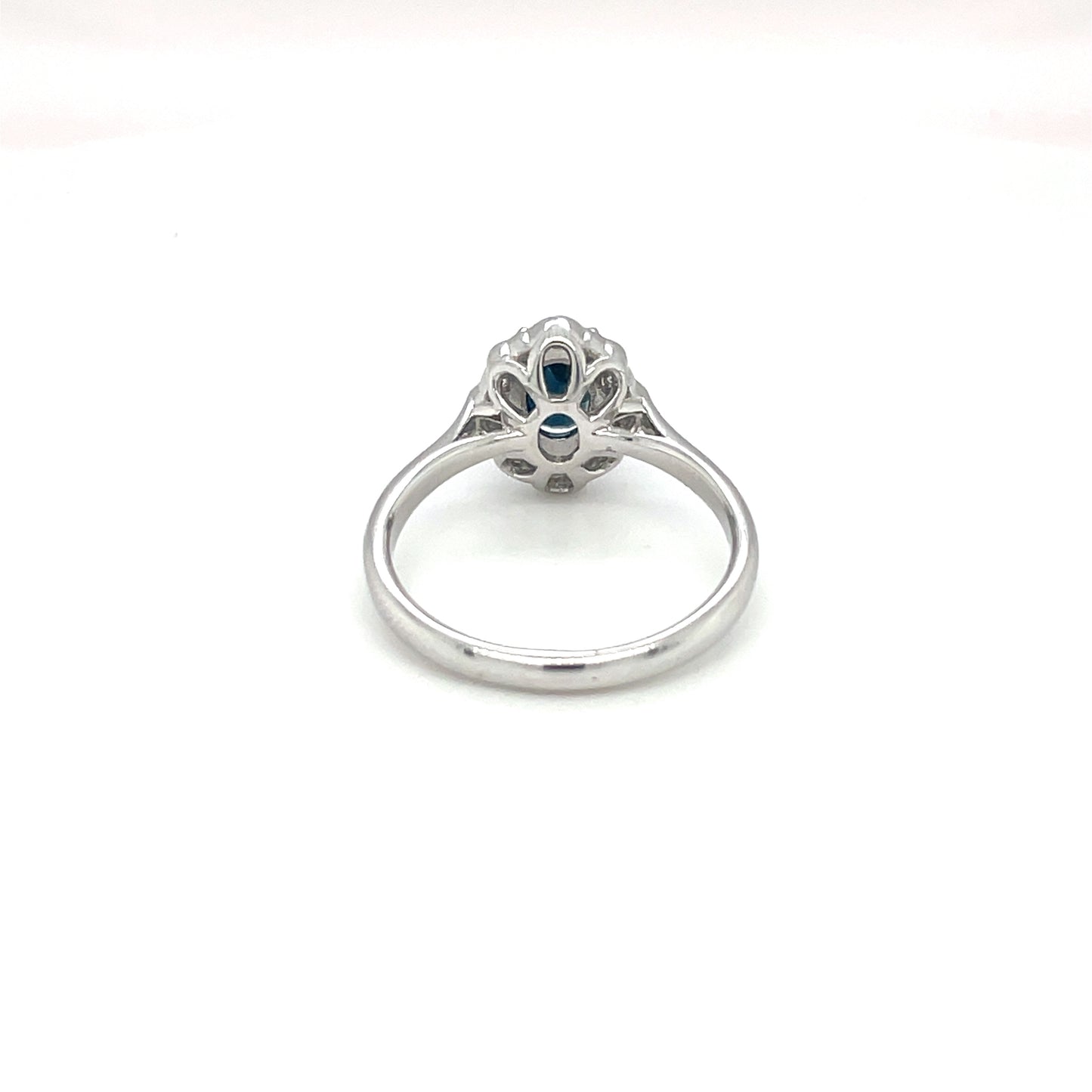 18ct White Gold Sapphire & Diamond Cluster Ring
