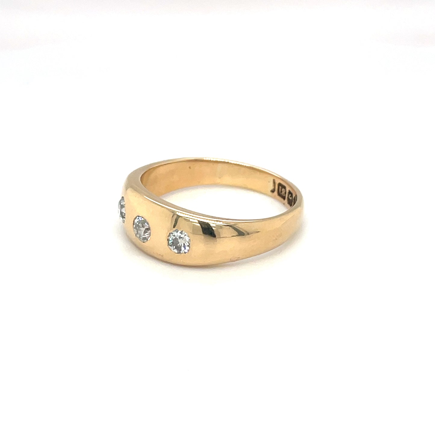Antique 18ct Yellow Gold Old-Cut Diamond Gypsy Ring