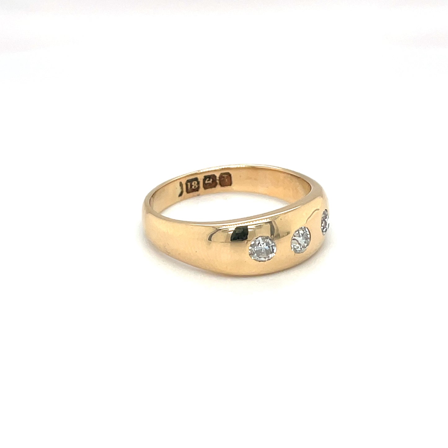Antique 18ct Yellow Gold Old-Cut Diamond Gypsy Ring
