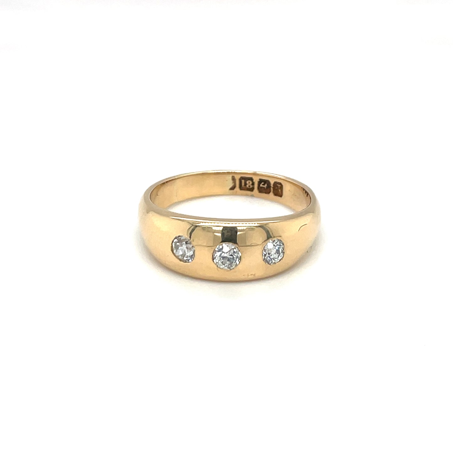 Antique 18ct Yellow Gold Old-Cut Diamond Gypsy Ring