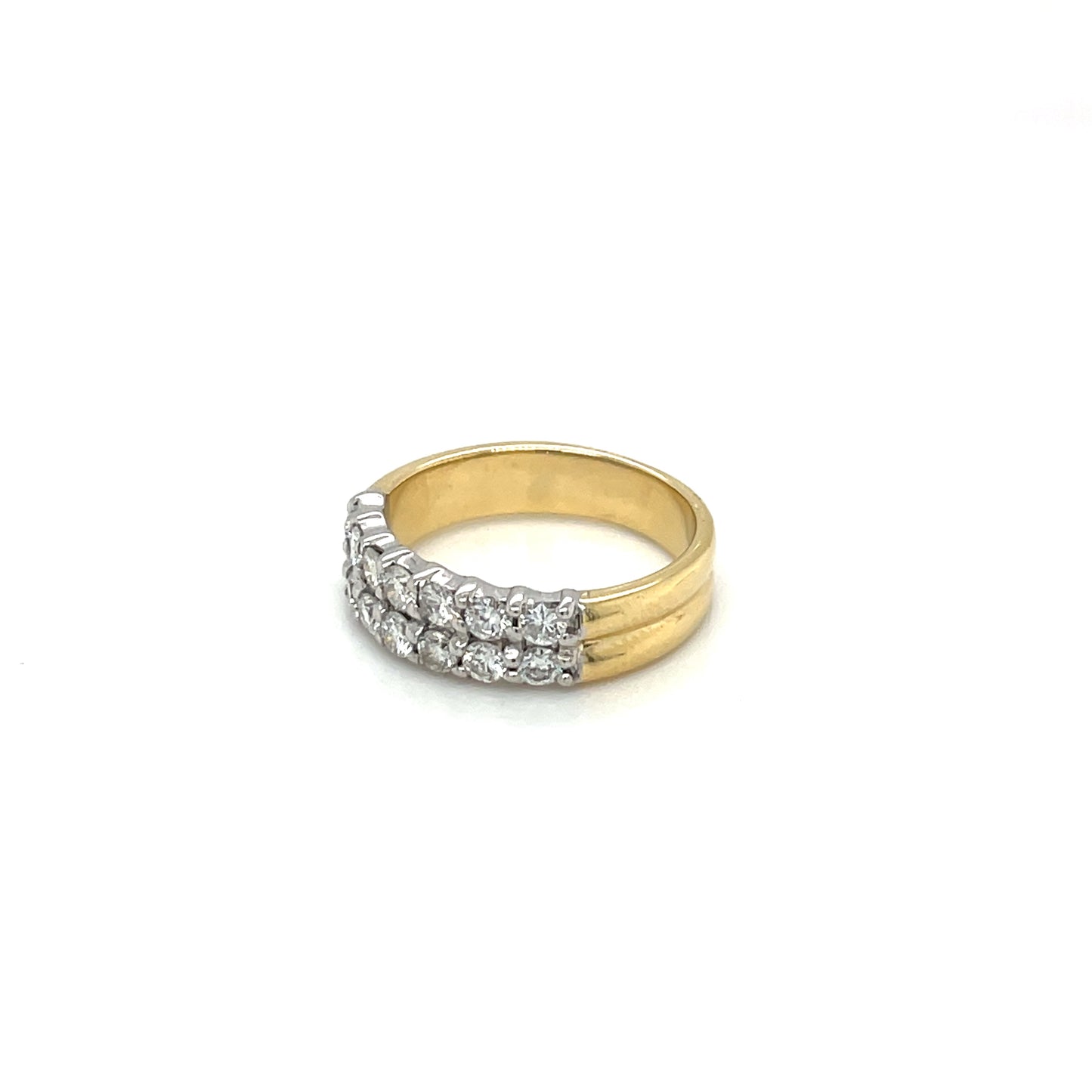 18ct Yellow Gold Double-Row Diamond Eternity Ring
