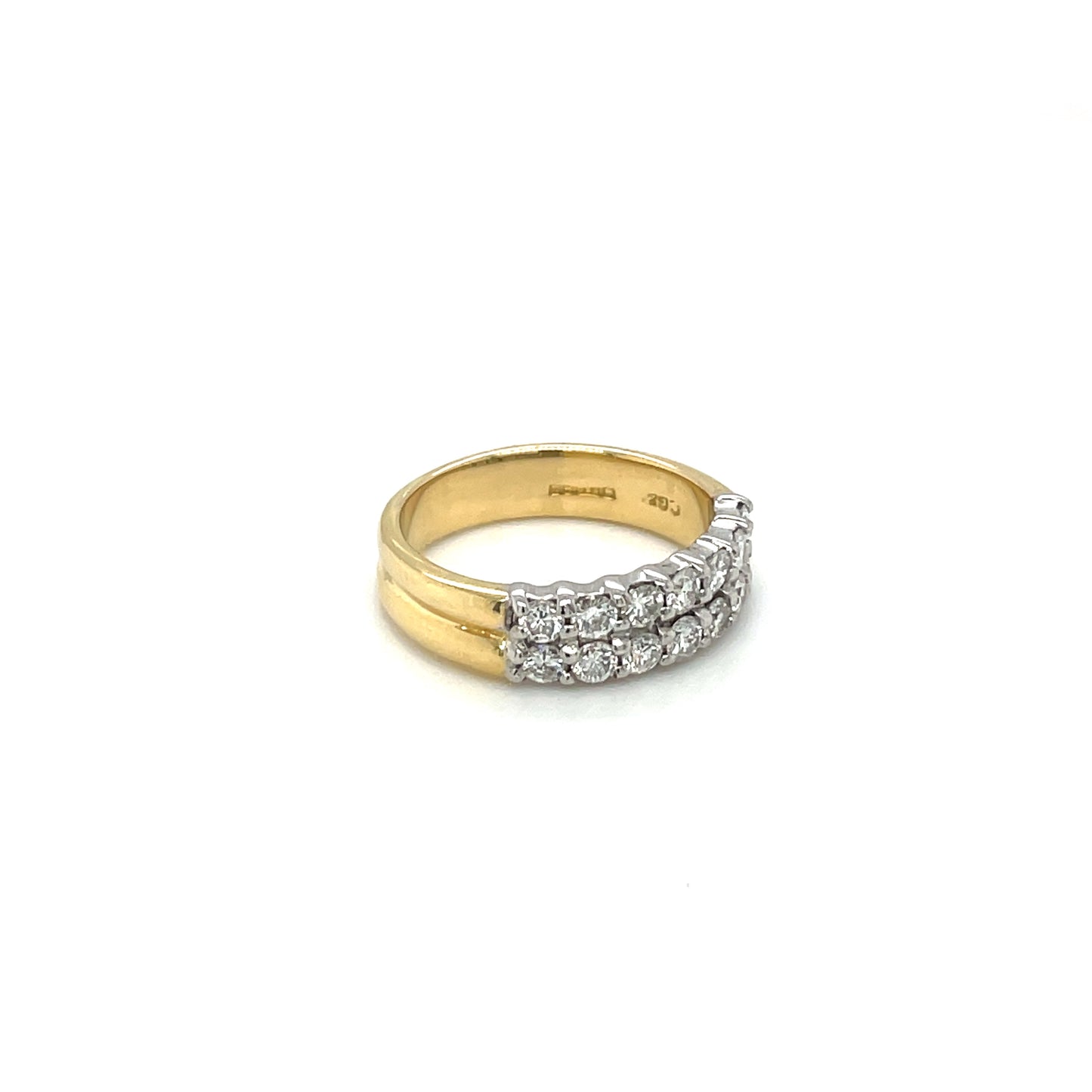18ct Yellow Gold Double-Row Diamond Eternity Ring