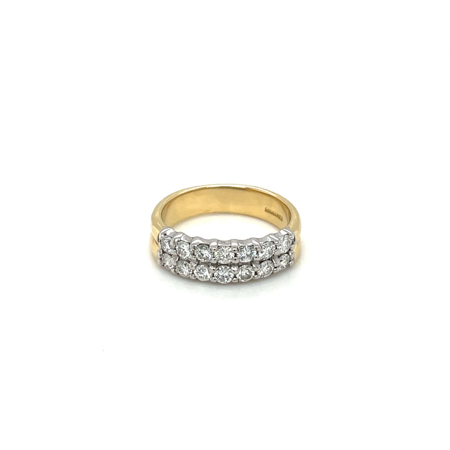 18ct Yellow Gold Double-Row Diamond Eternity Ring
