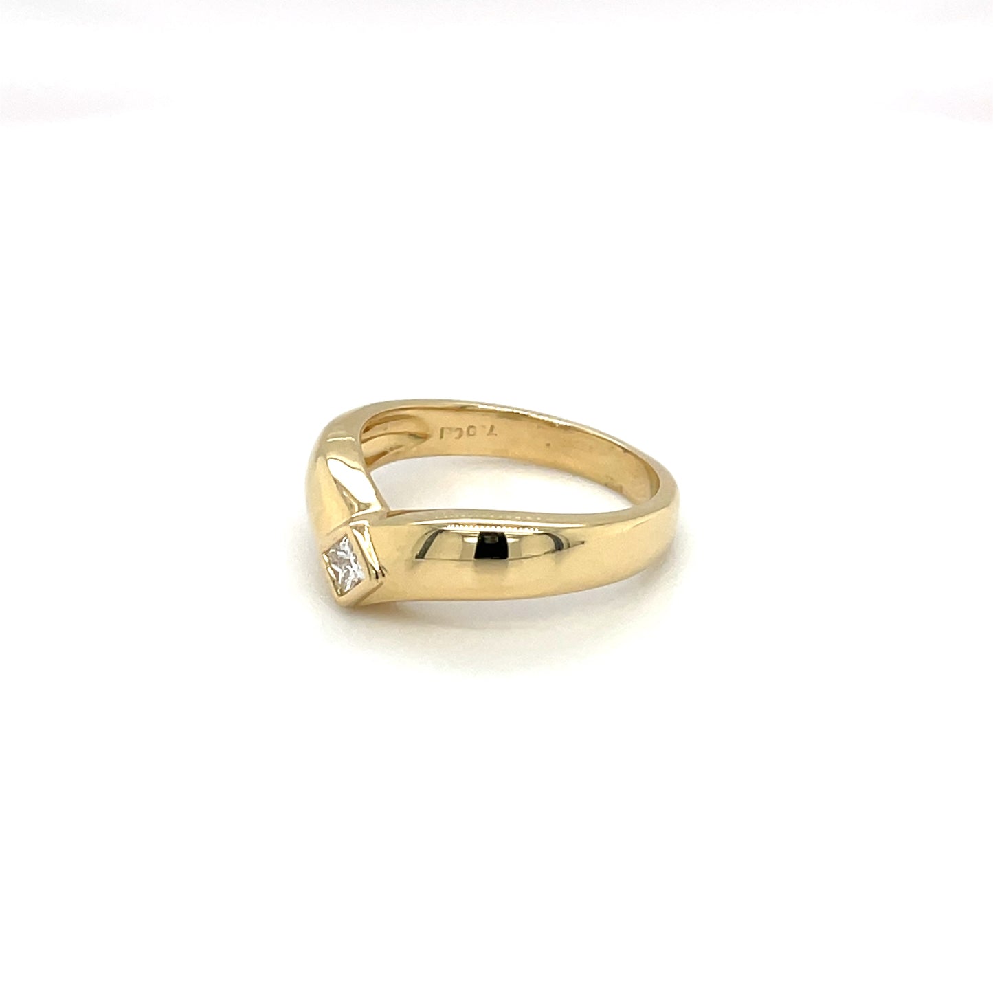 18ct Yellow Gold Diamond Wishbone Stack Ring