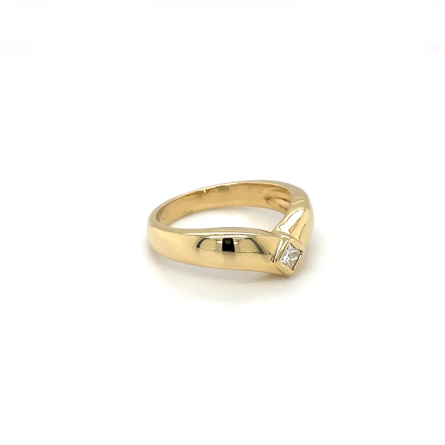 18ct Yellow Gold Diamond Wishbone Stack Ring