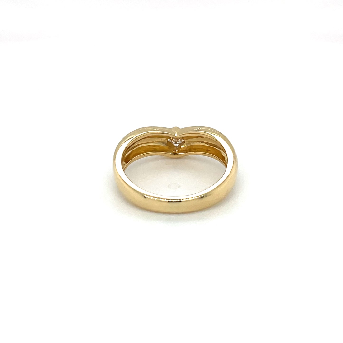 18ct Yellow Gold Diamond Wishbone Stack Ring