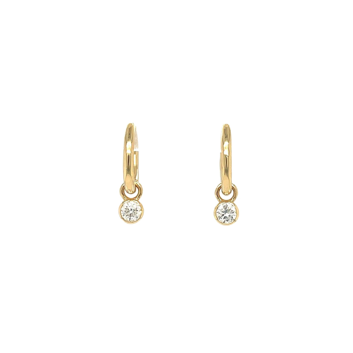 18ct Yellow Gold Hoops & Diamond Detachable Drops