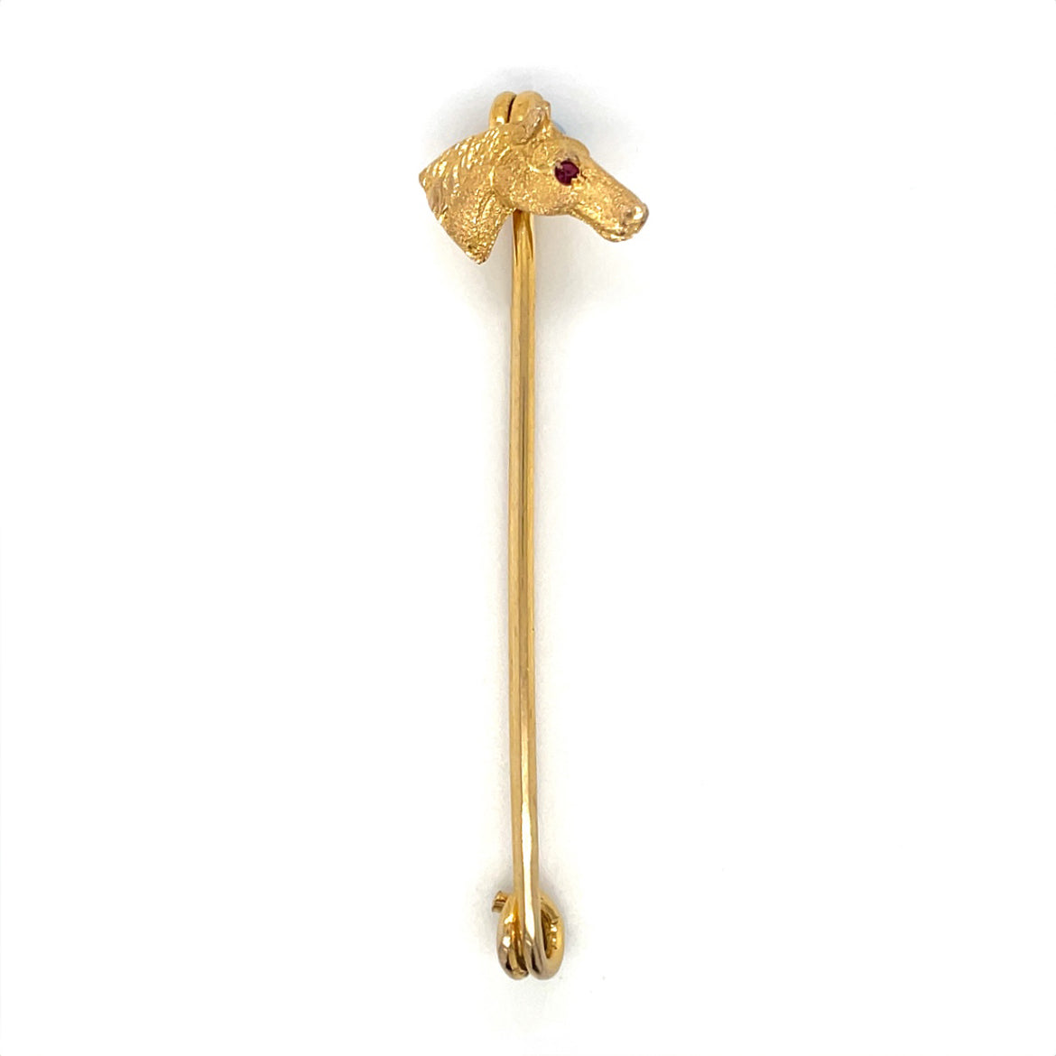 9ct Yellow Gold & Ruby Horse Brooch Pin