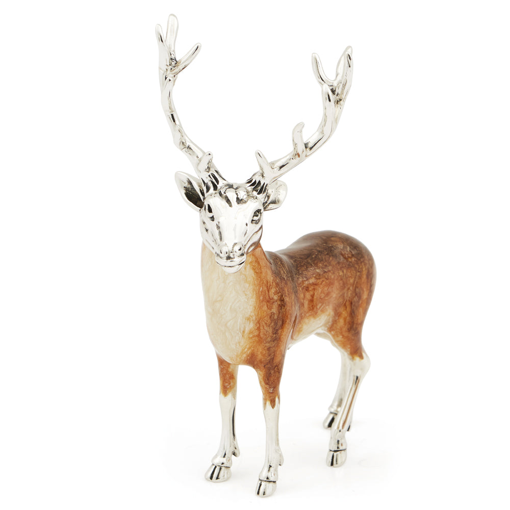 Saturno Silver and Enamel Stag