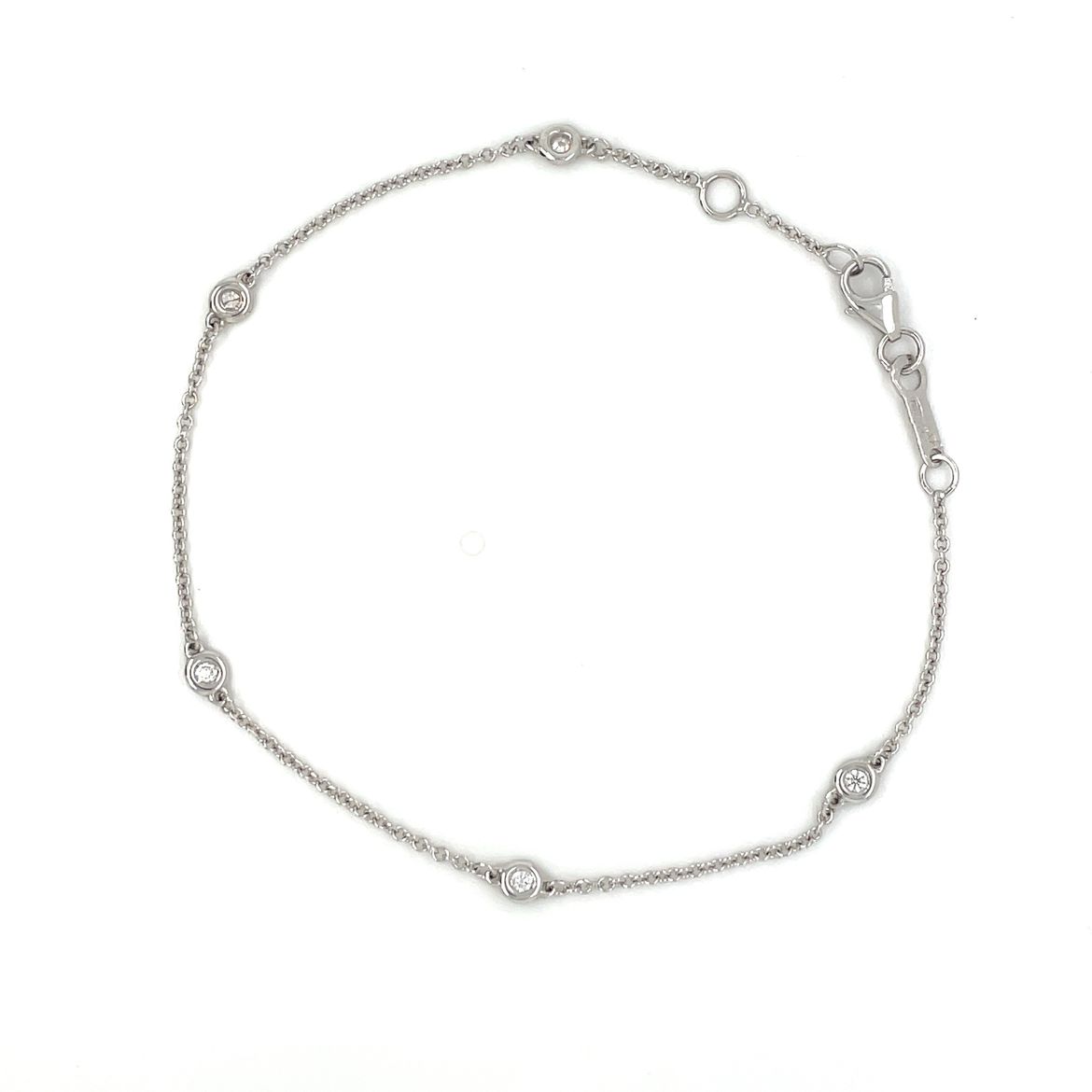 18ct White Gold Diamond Station Bracelet
