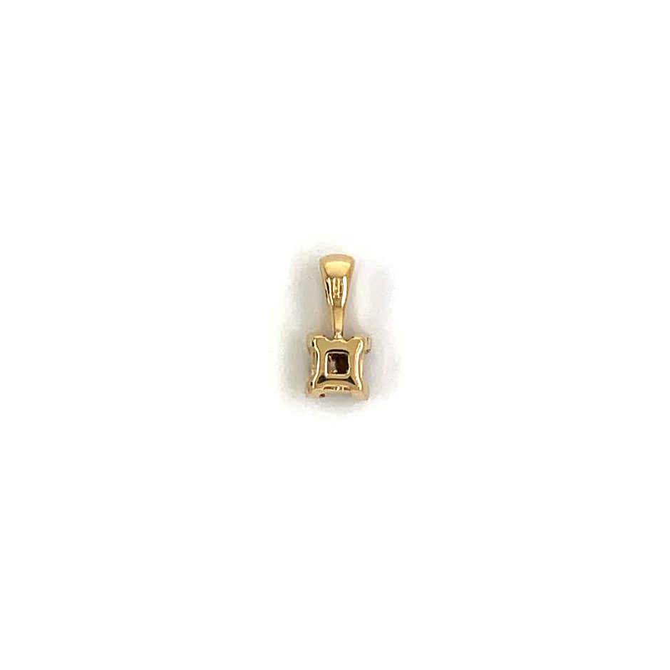 18ct Yellow Gold Princess-Cut Solitaire Diamond Pendant
