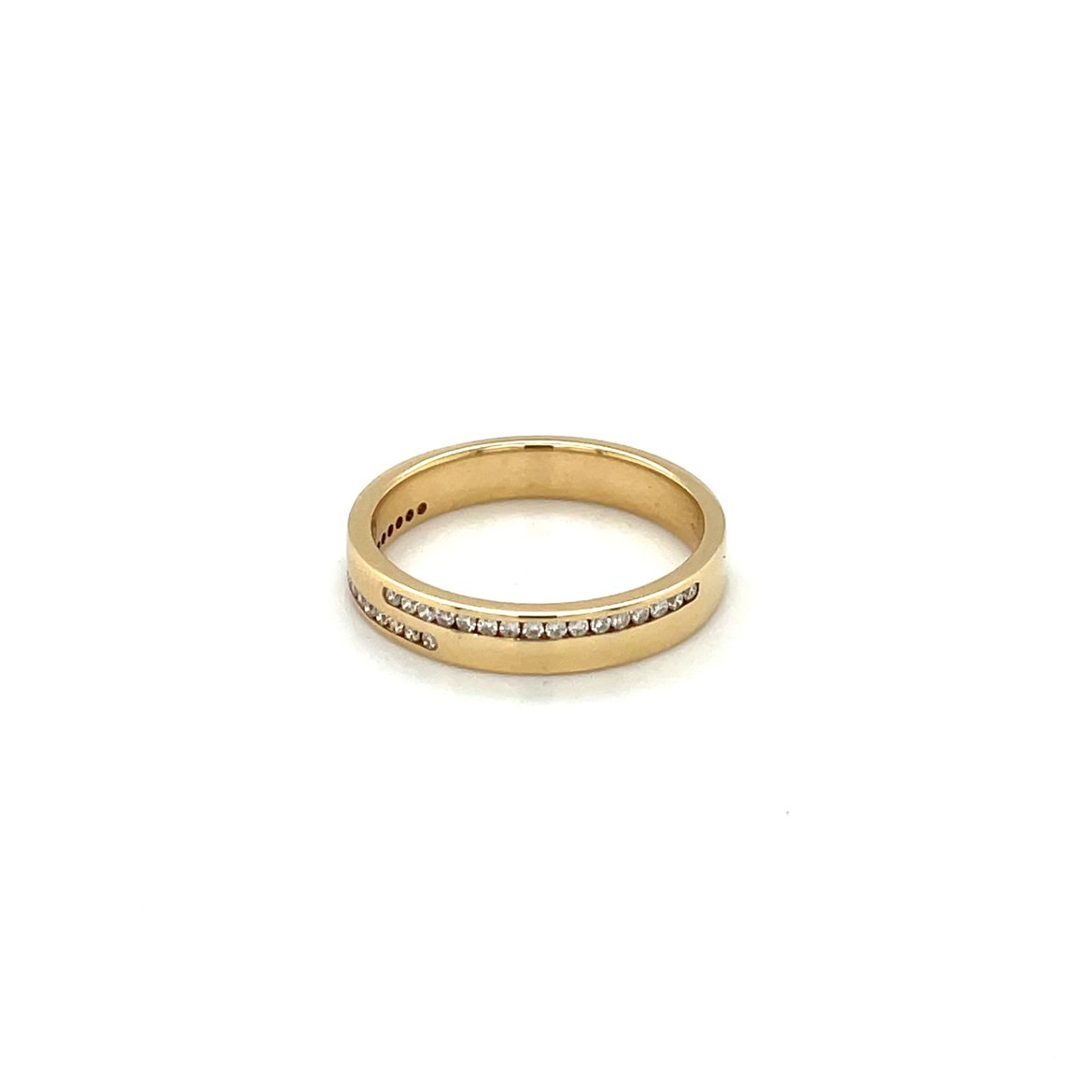 18ct Yellow Gold Half-Set Two-Row Diamond Eternity Ring