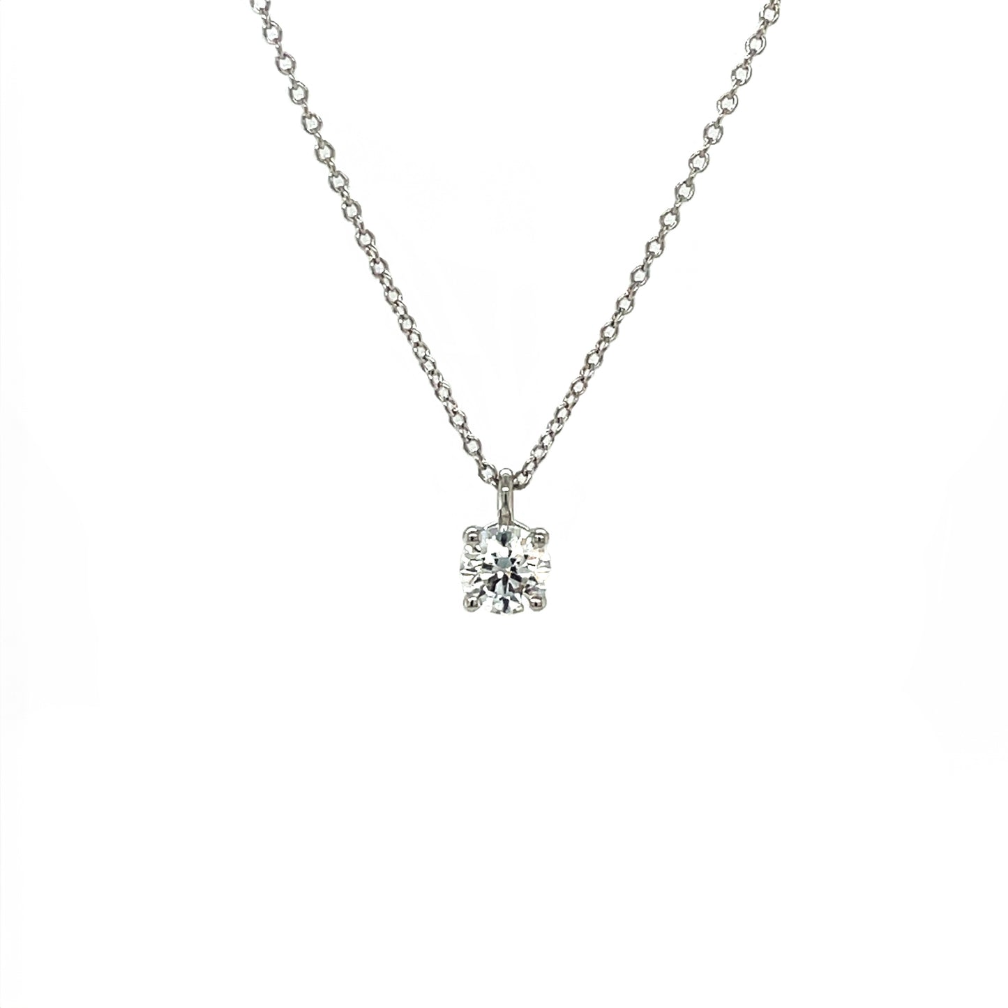 Platinum Tiffany & Co. Diamond Solitaire Pendant