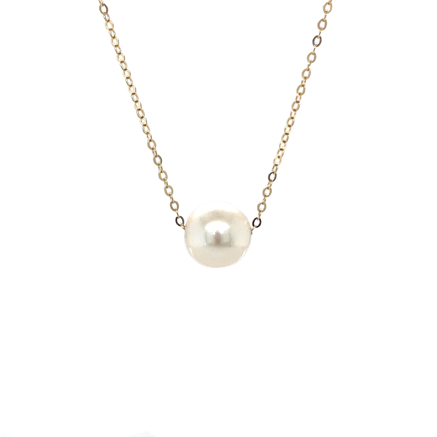 9ct Yellow Gold Akoya Pearl Slider Necklace