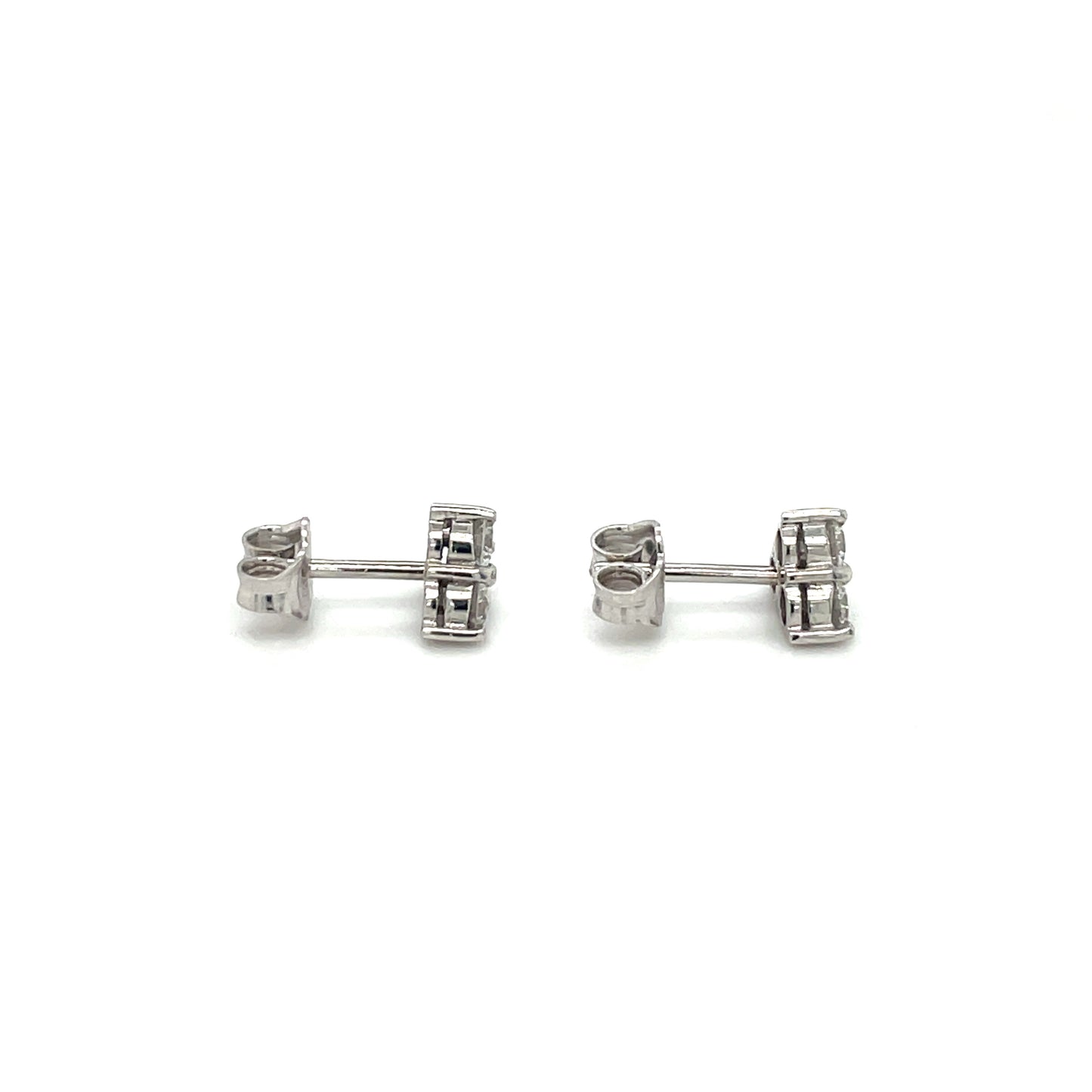 18ct White Gold Diamond Triangle Stud Earrings