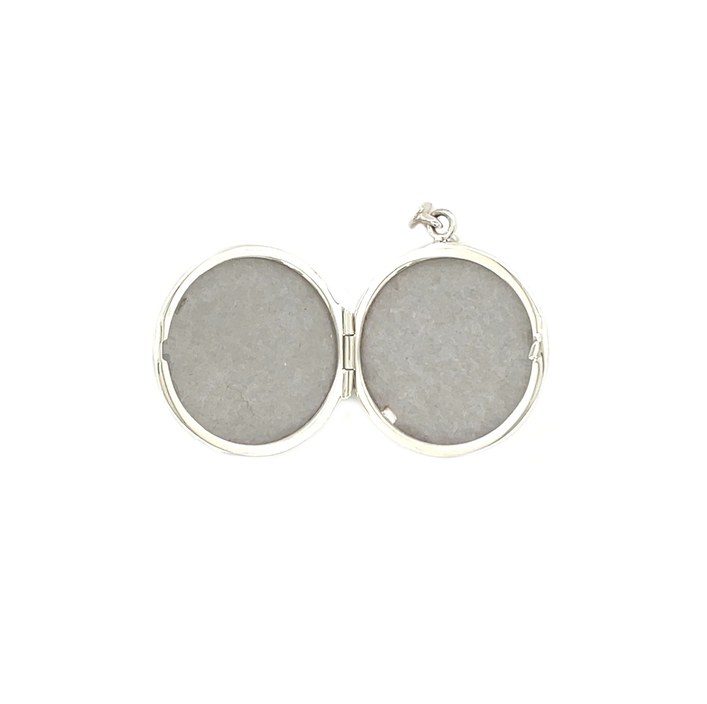Silver Round Scroll Border Locket Pendant & Chain (16-18")