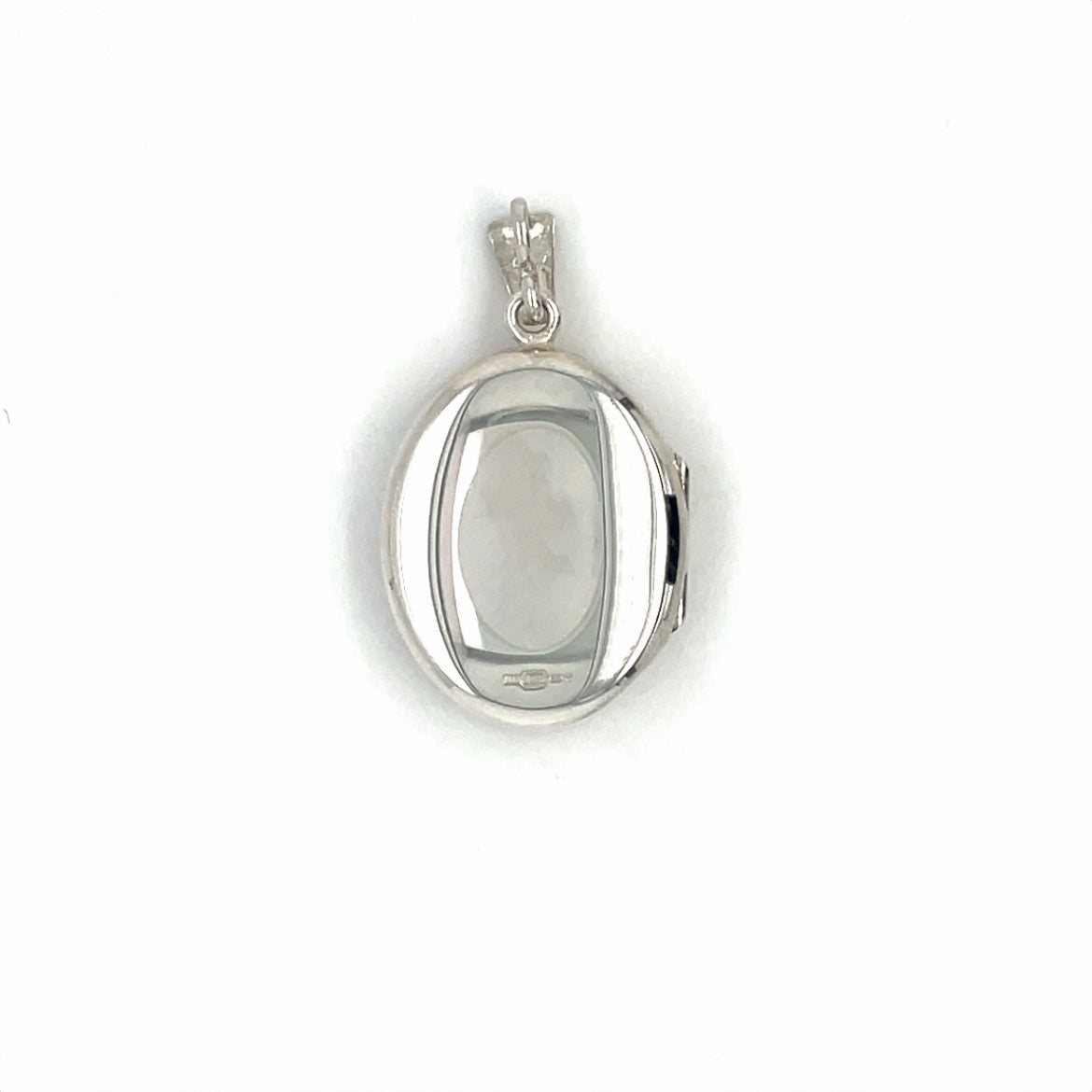 Silver Oval Engraved Locket Pendant