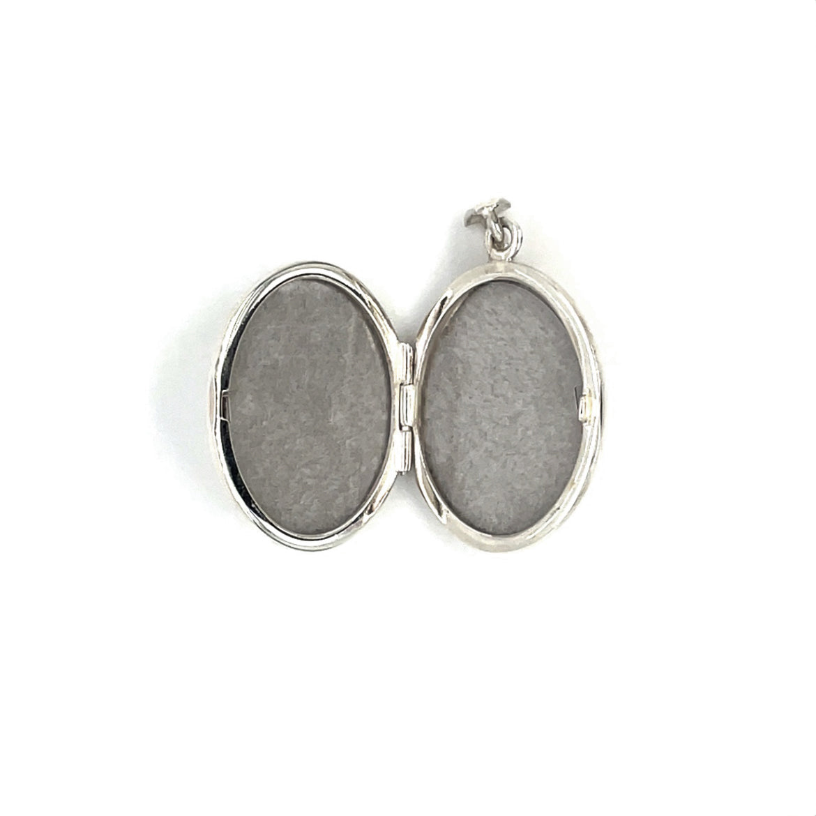 Silver Oval Engraved Locket Pendant