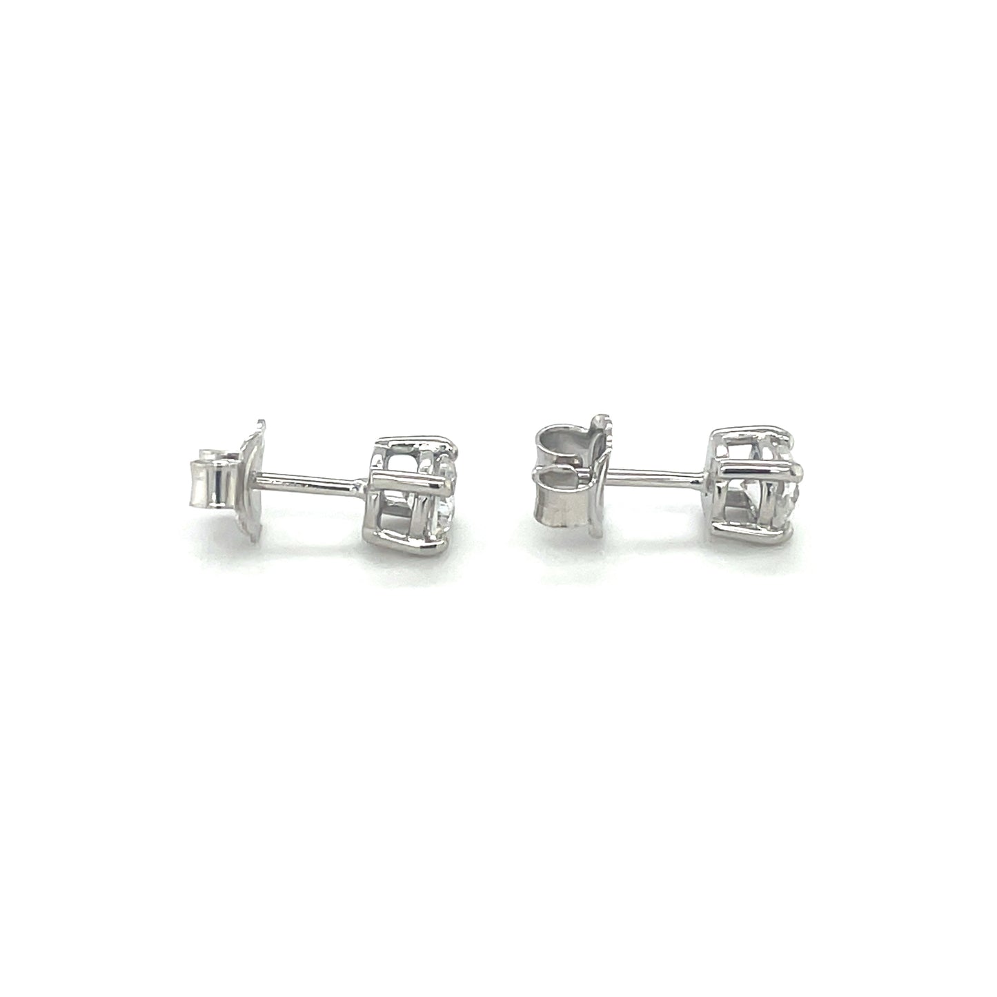 18ct White Gold Round Diamond Stud Earrings