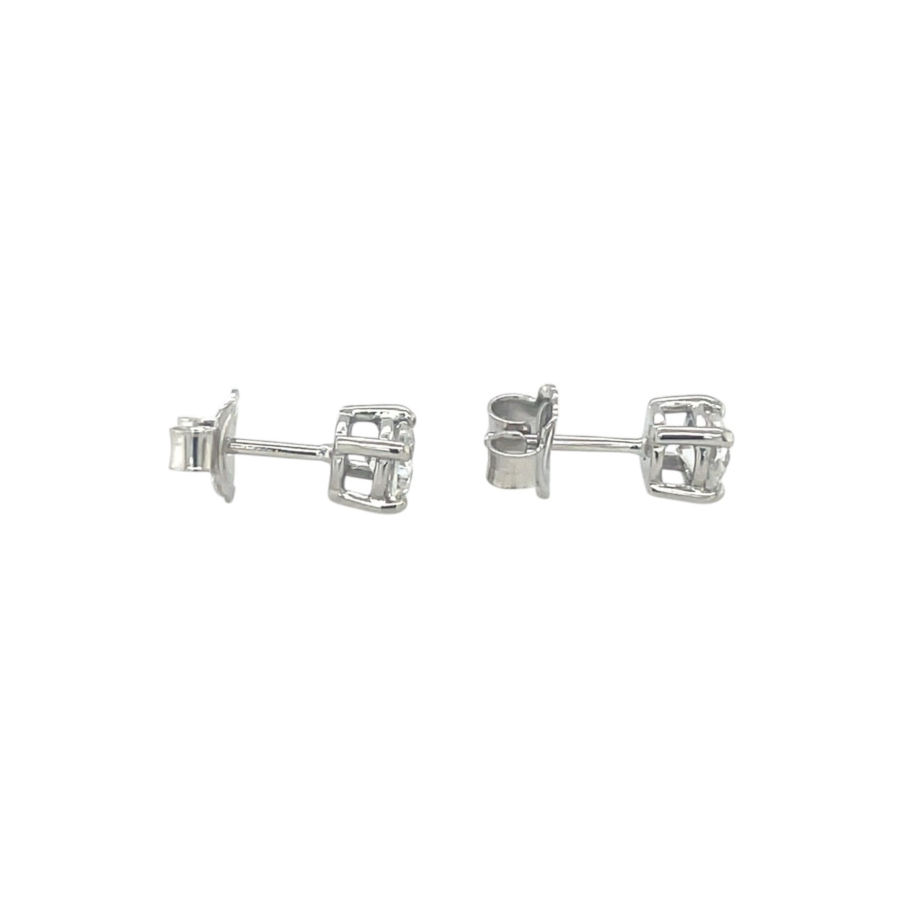 18ct White Gold Round Diamond Stud Earrings