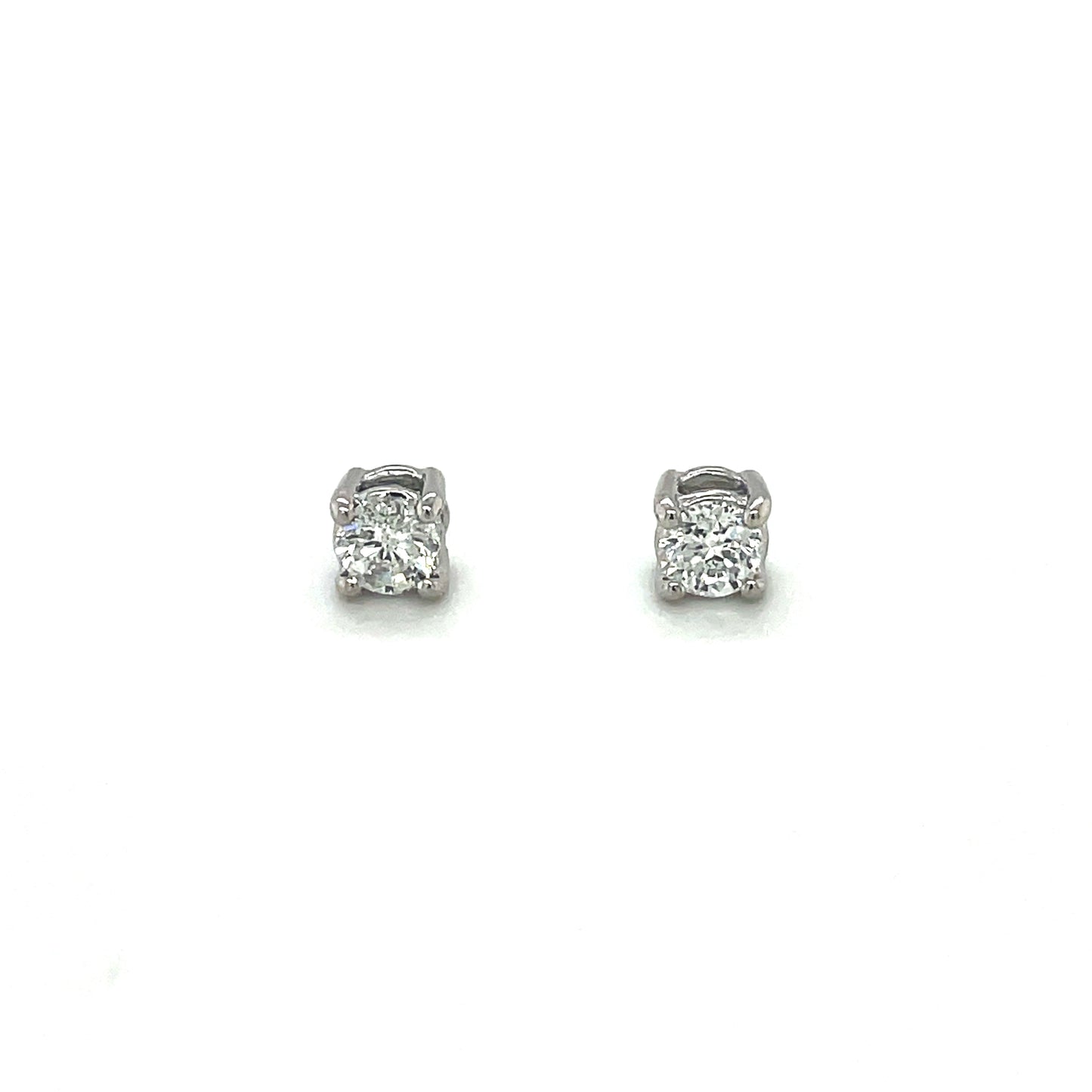 18ct White Gold Round Diamond Stud Earrings