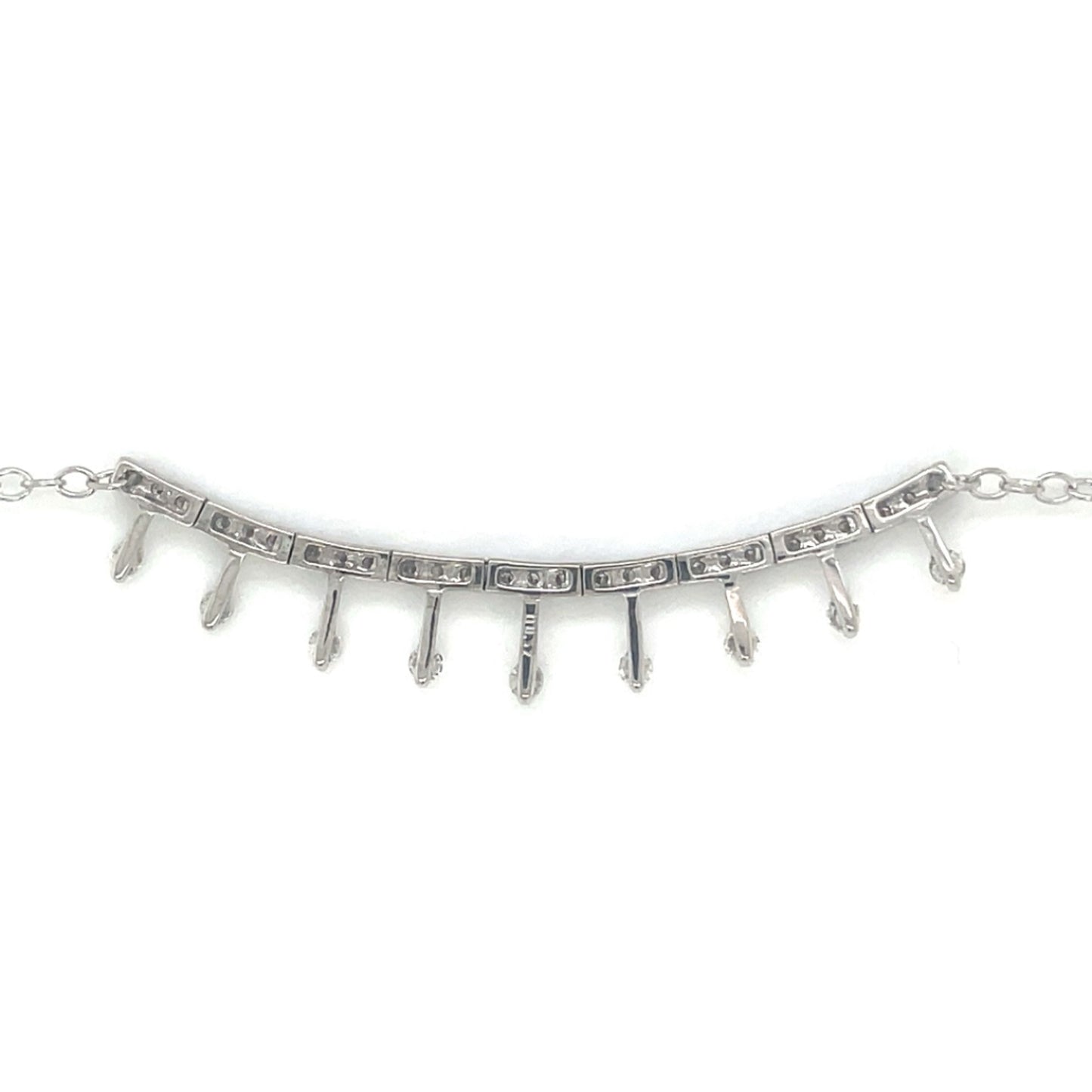 18ct White Gold Diamond Fringe Necklace